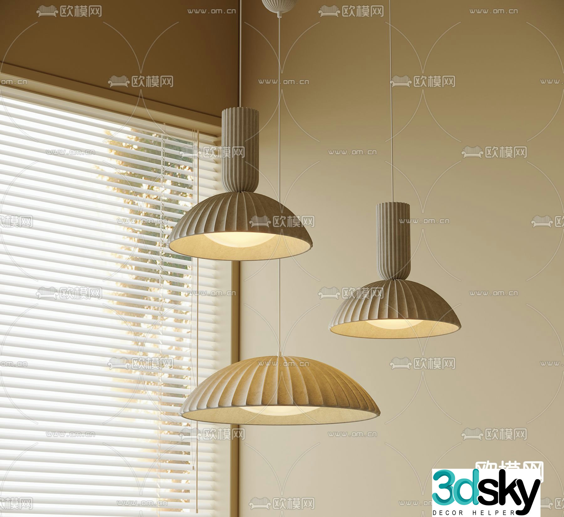 Wabi-sabi small chandelier 3d model