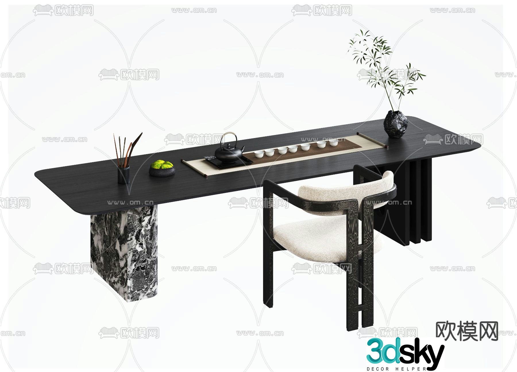 Modern tea table tea table 3d model