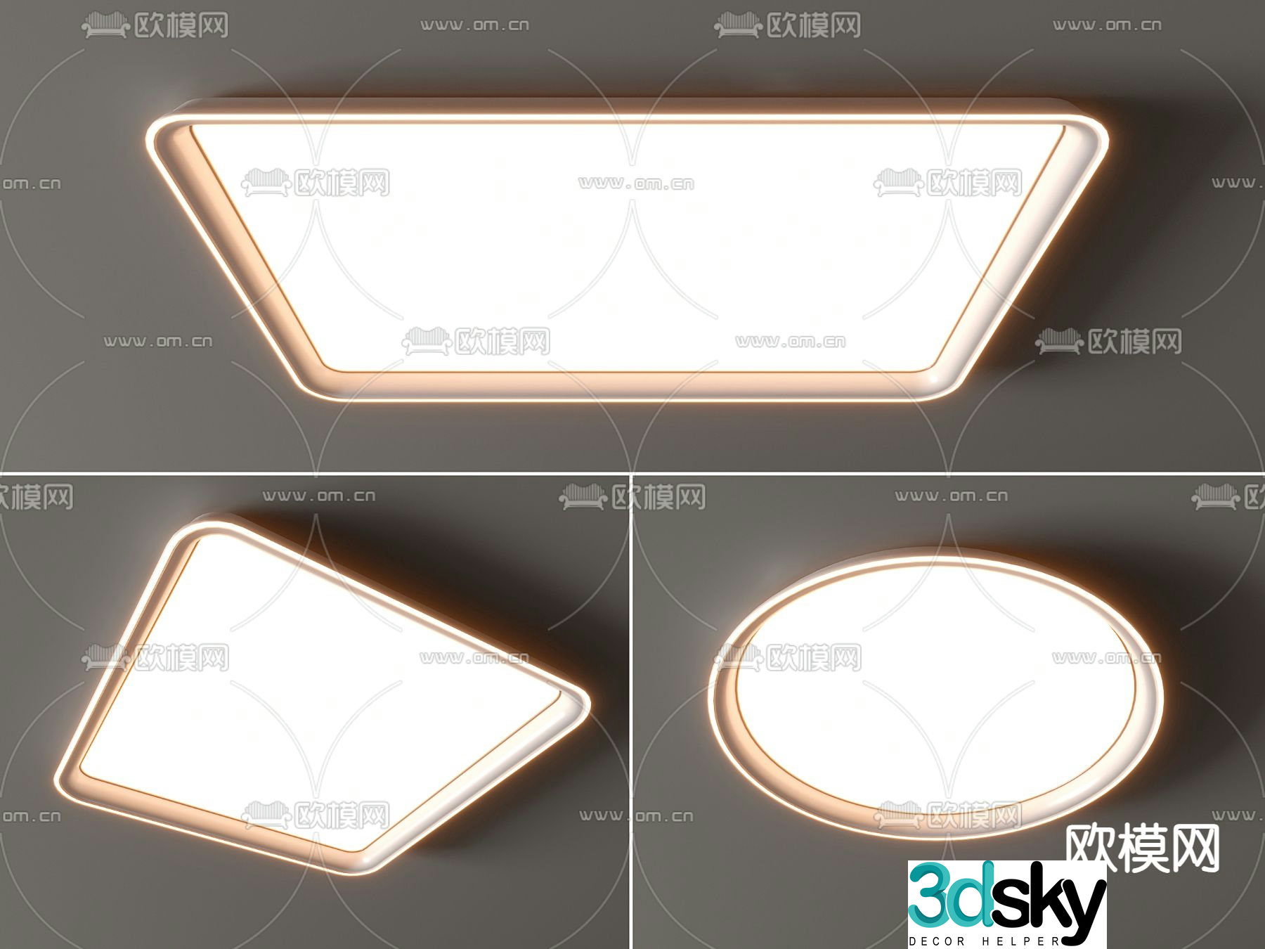 Ultra-thin ceiling lamp square ceiling lamp bedroom lamp 3d model