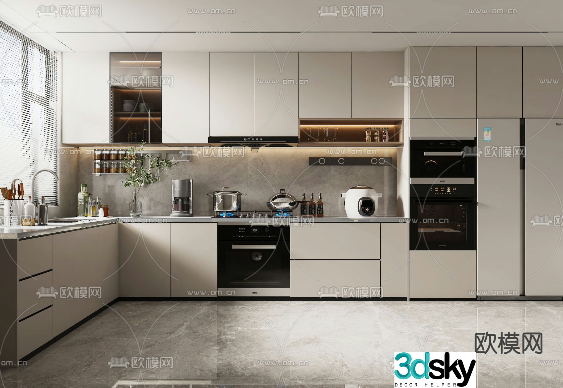 Modern kitchen cabinet 3d model