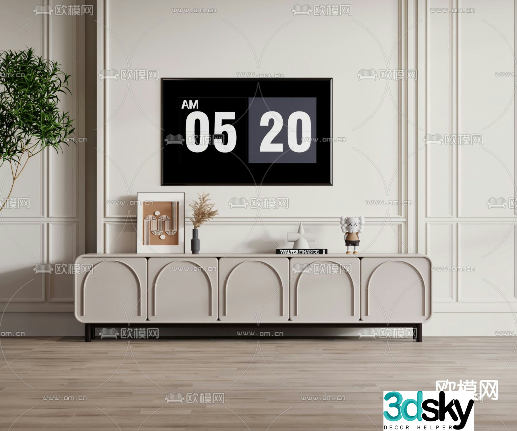 French TV cabinet 3d model