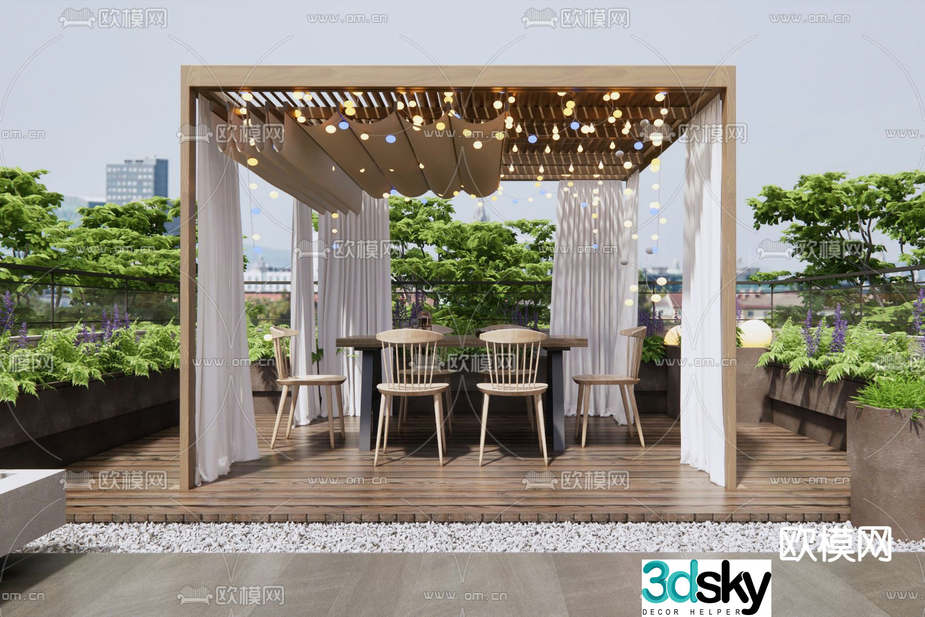 Roof garden 3d model
