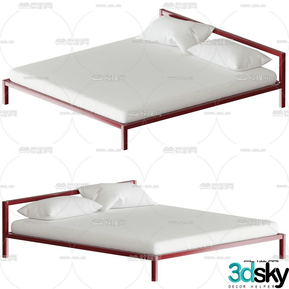 MDF Italia double bed 3d model