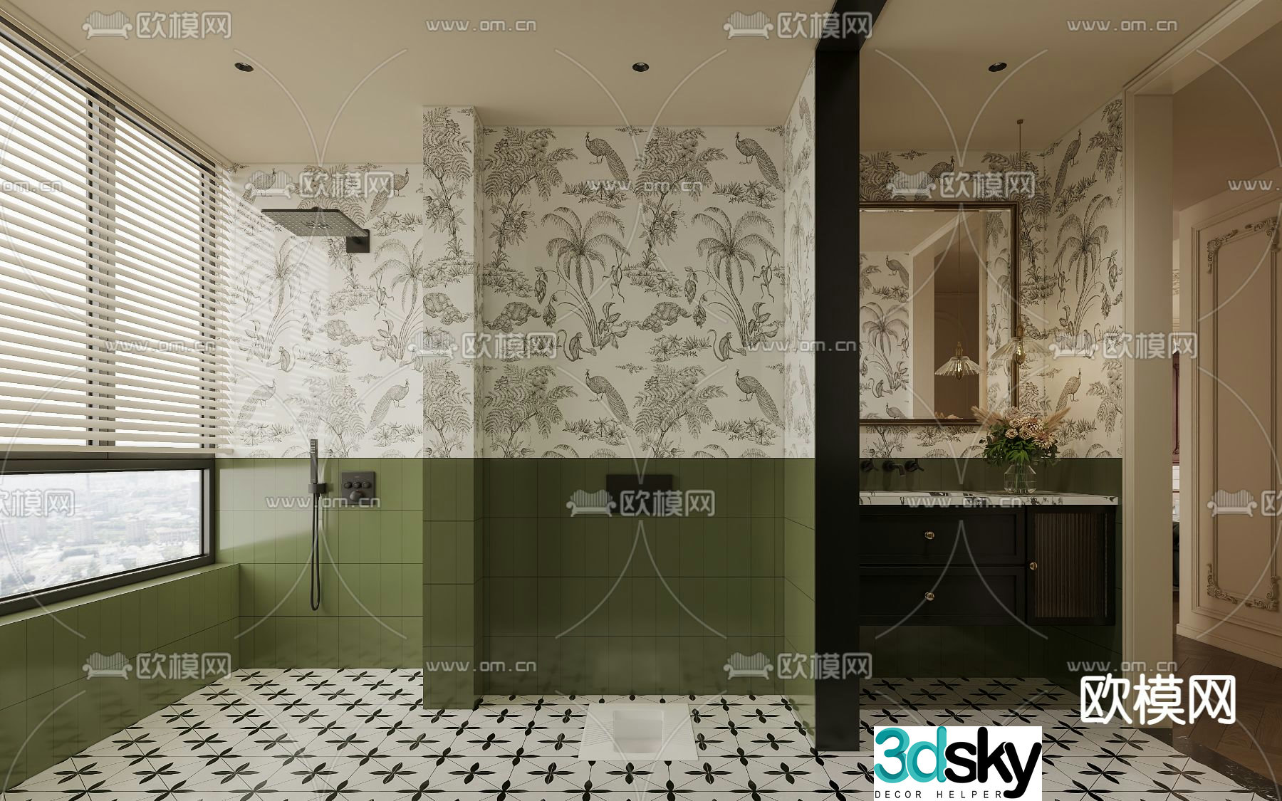 French bathroom bathroom toilet 3d model