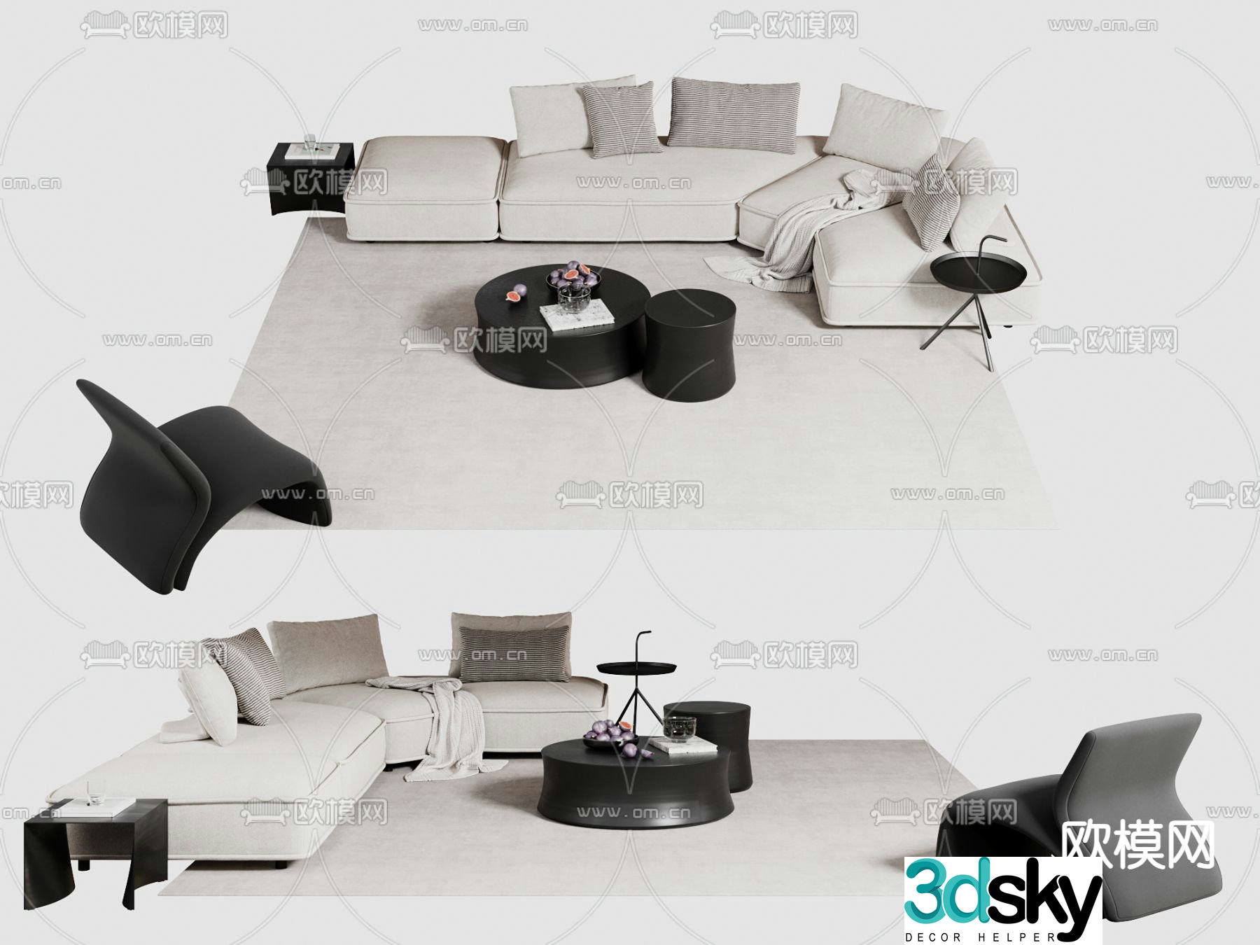 Modern modular sofa corner sofa 3d model