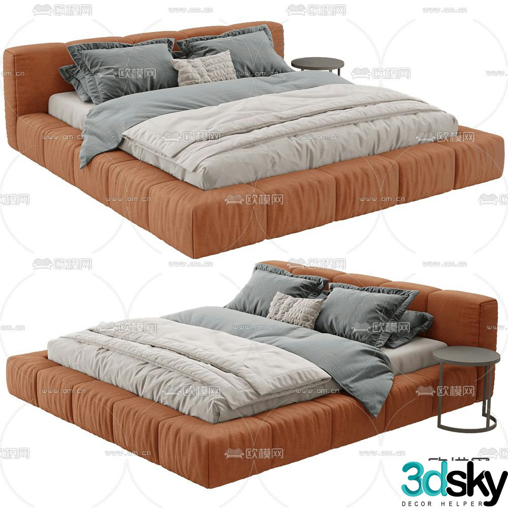 Saba double bed 3d model
