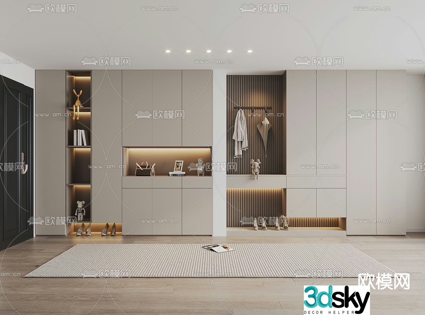 Entrance shoe cabinet 3D model