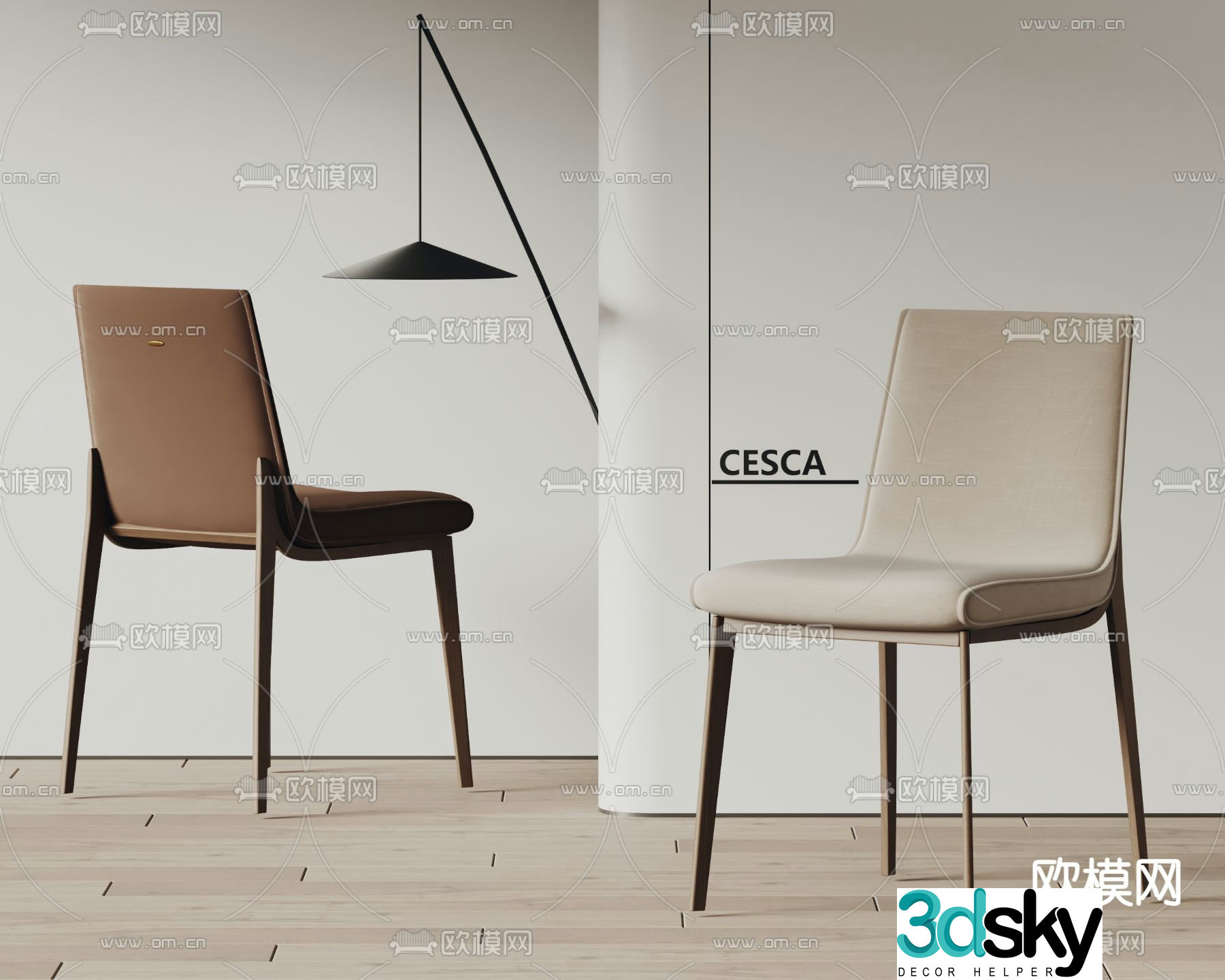 Modern chair dining chair 3d model