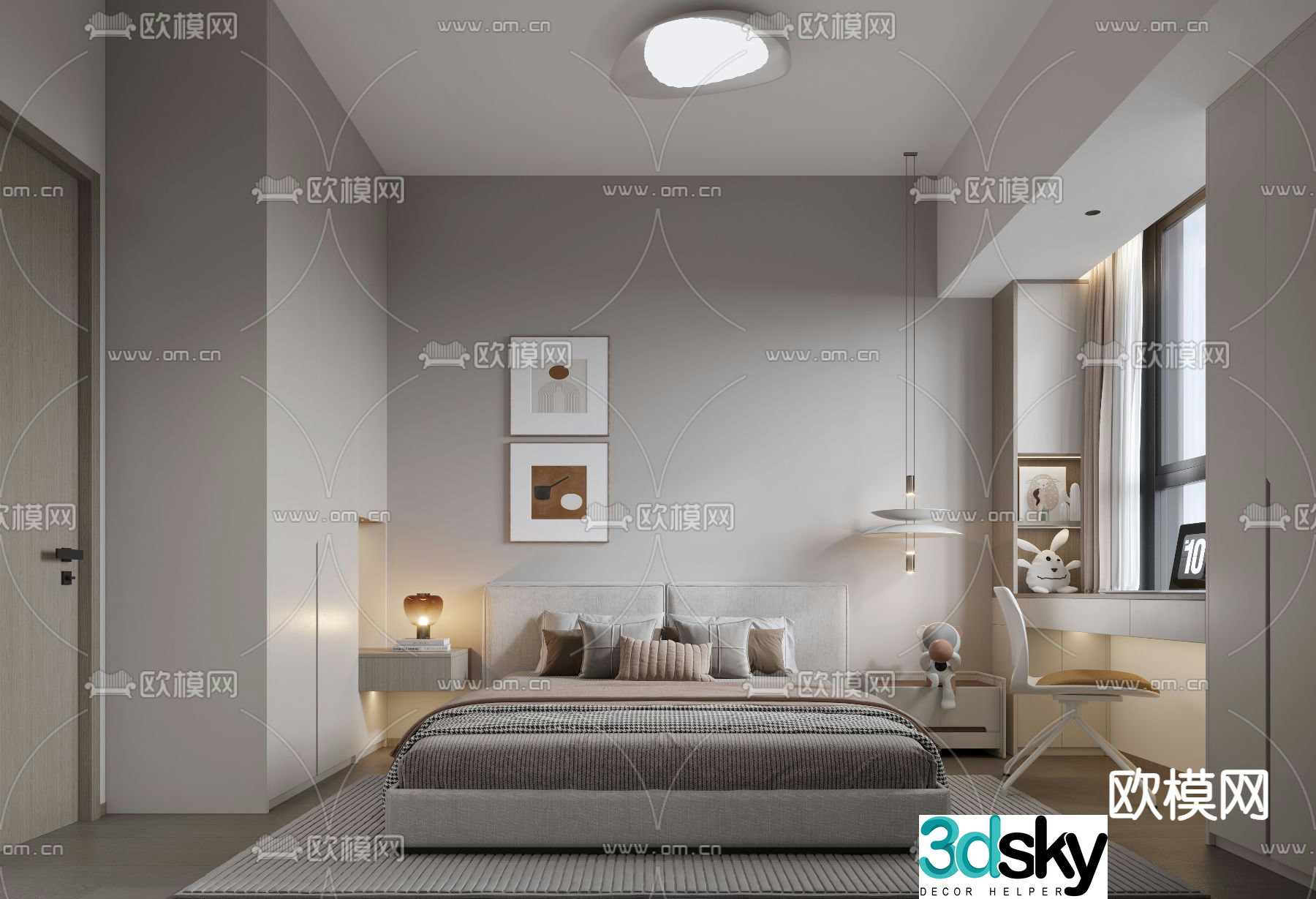Modern bedroom master room 3d model
