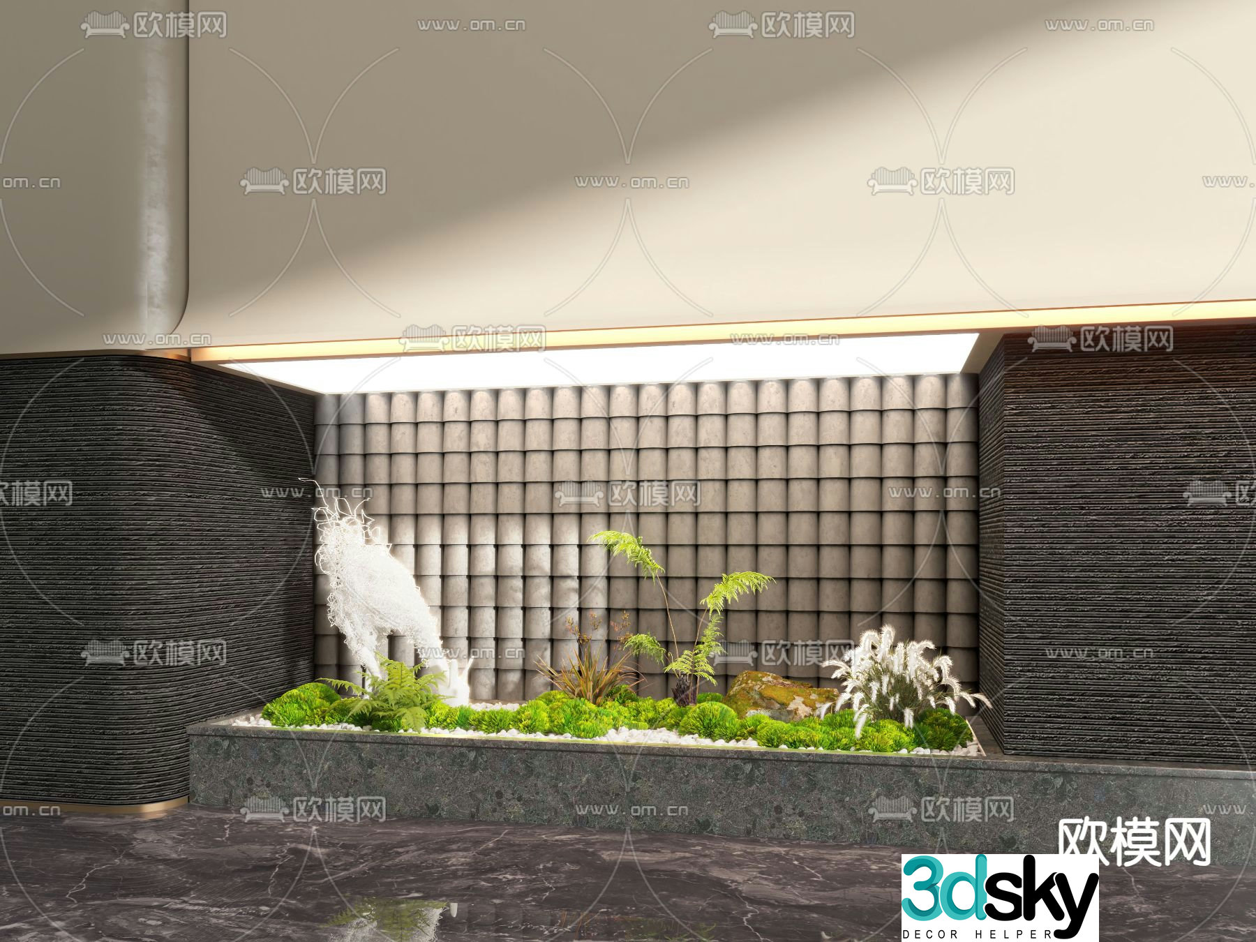 Indoor Landscape Plant Heap Micro Terrain 3D Model
