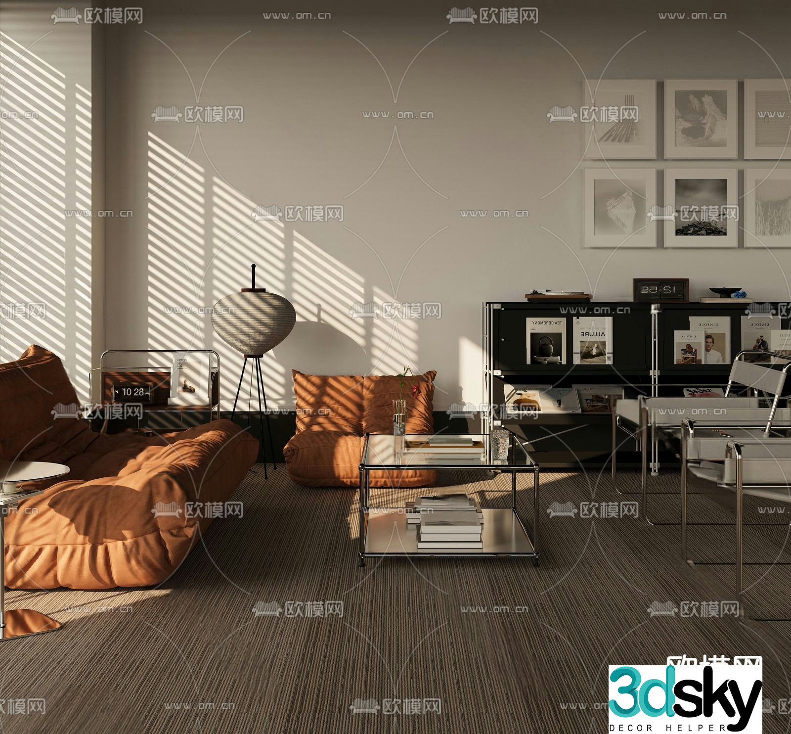 Modern sectional sofa 3d model