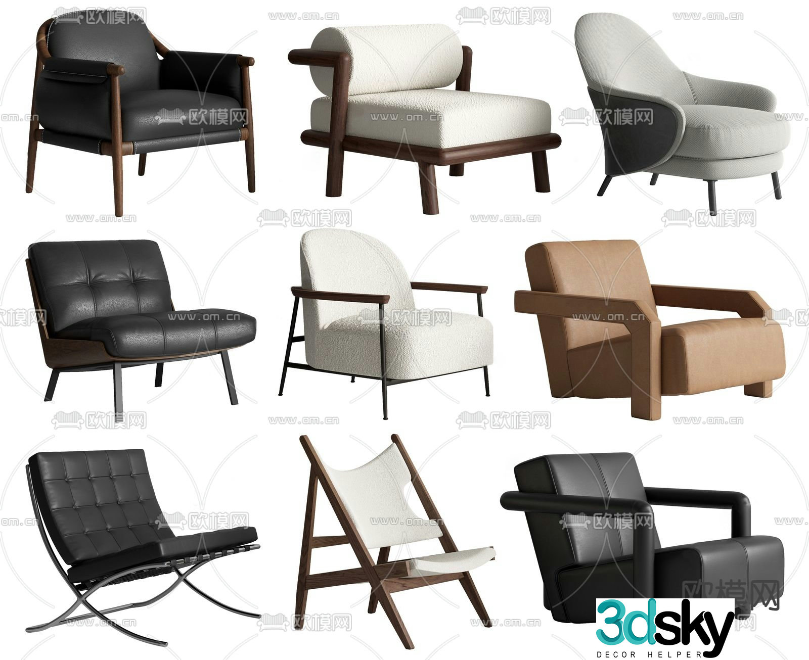 Sofa chair leisure chair armchair 3d model