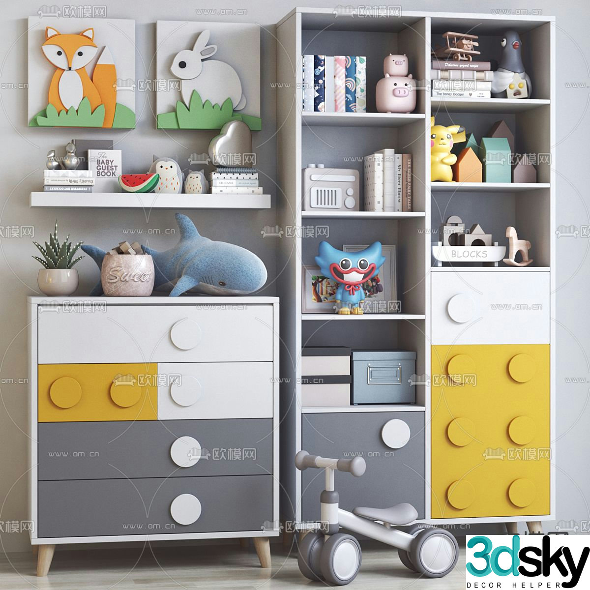 Children’s cabinet toy cabinet storage cabinet 3d model