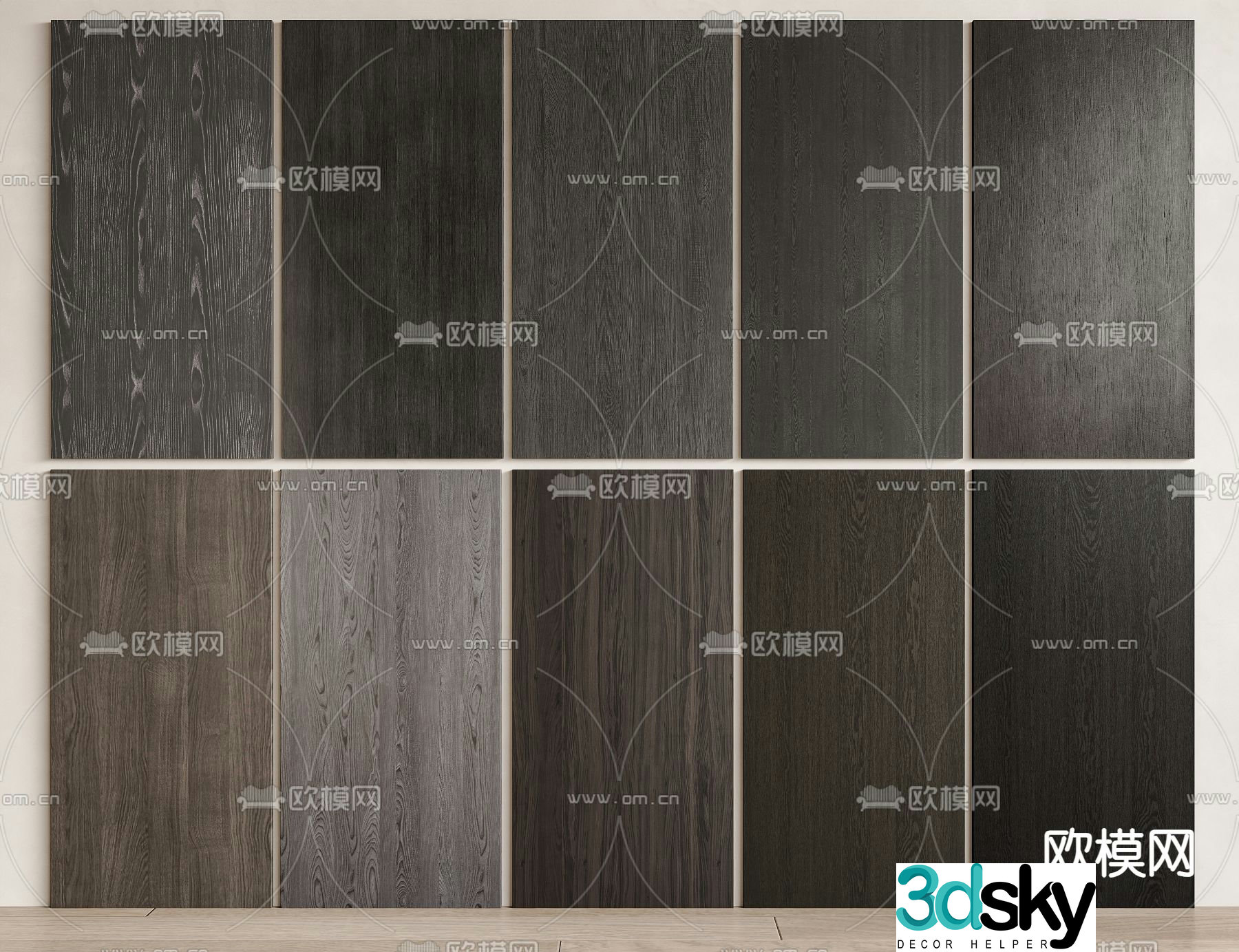 Wall panel Wood veneer Wall panel 3d model