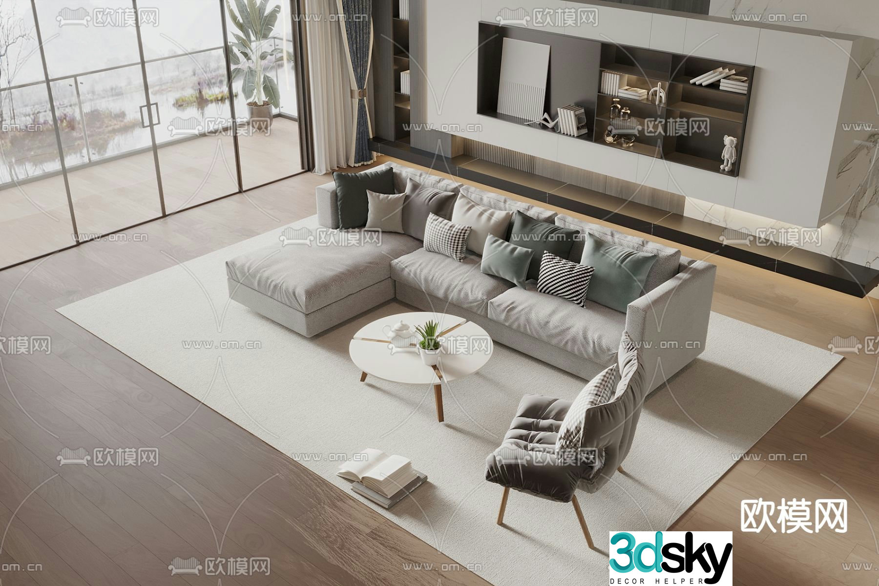 Modern sectional sofa 3d model