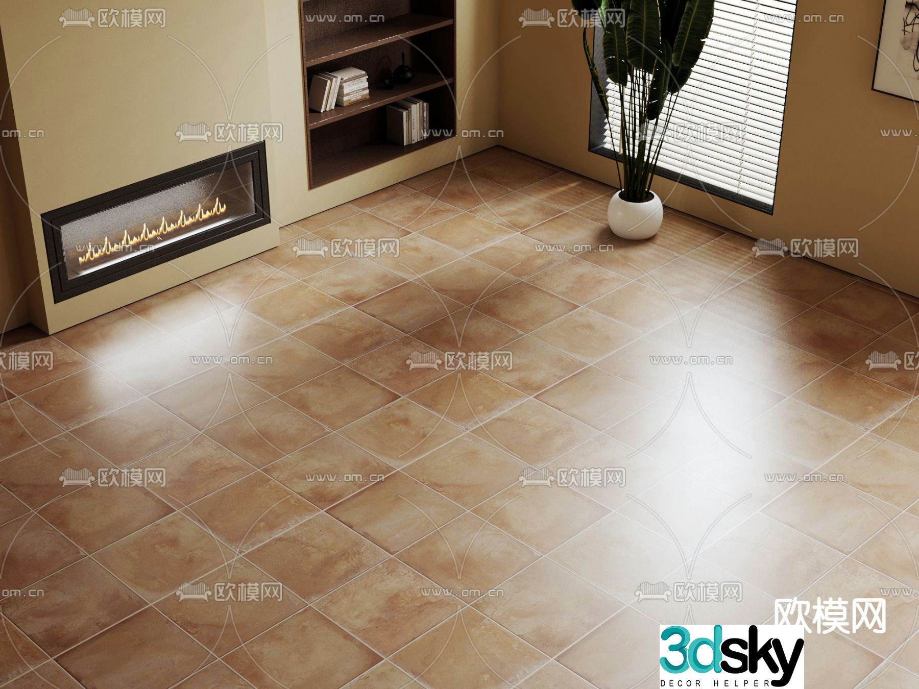 Retro floor tiles Antique tiles Matte tiles 3d model