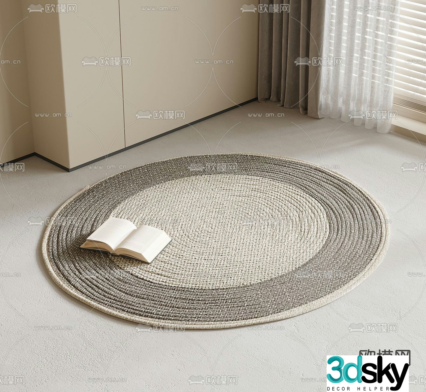 3d model of circular carpet