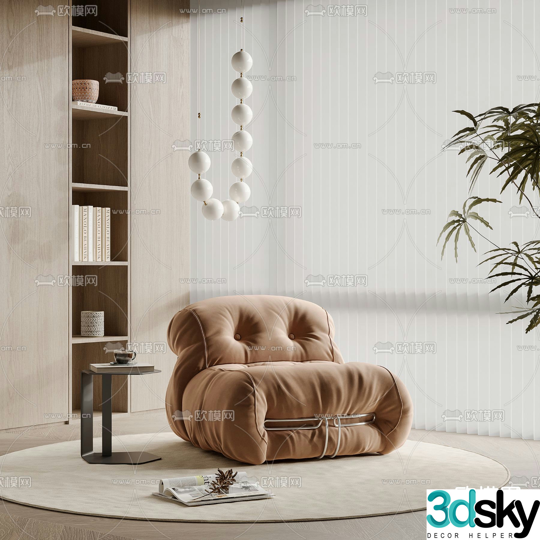 Beanbag single sofa 3d model
