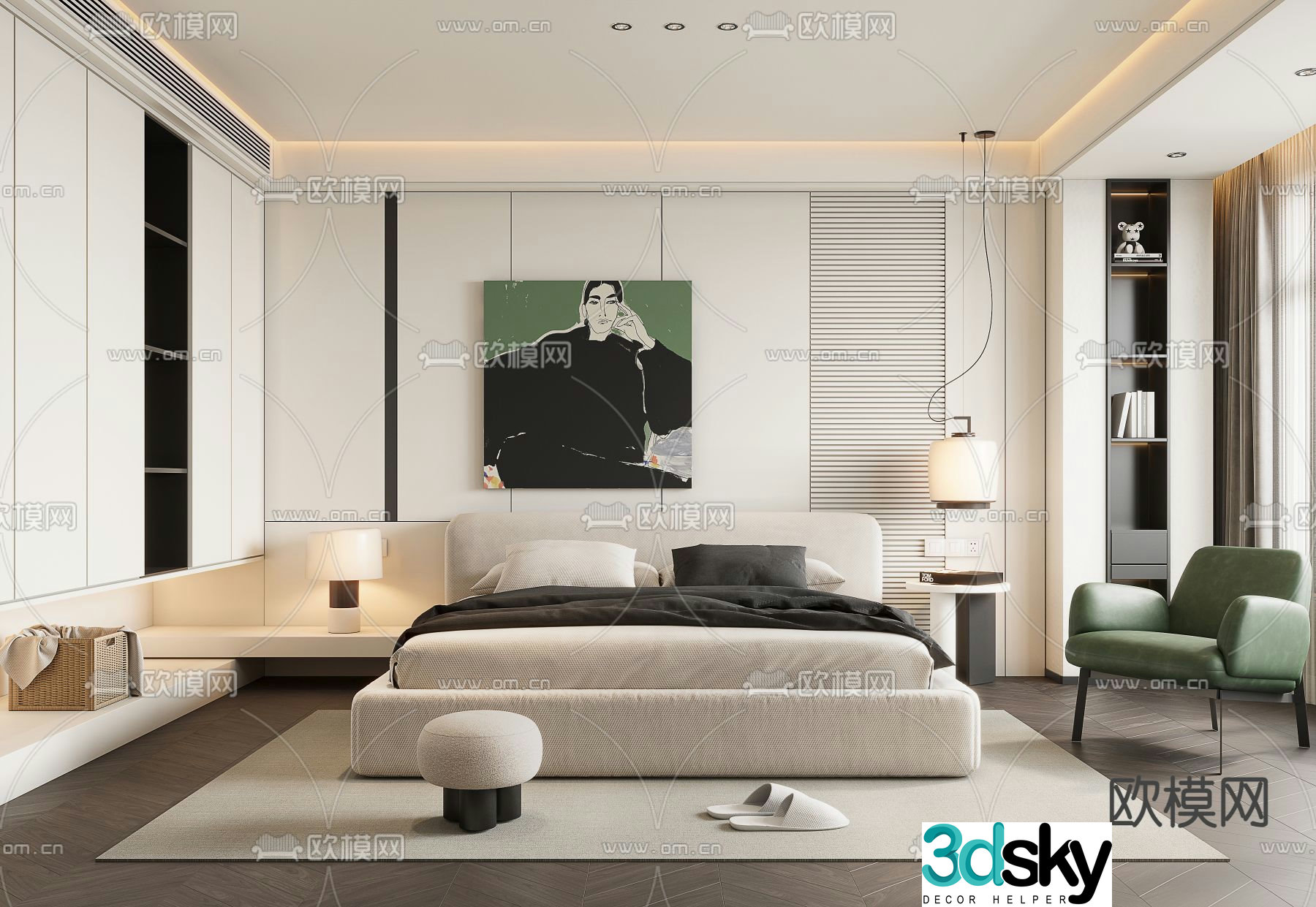 Modern bedroom Master bedroom Master room 3d model