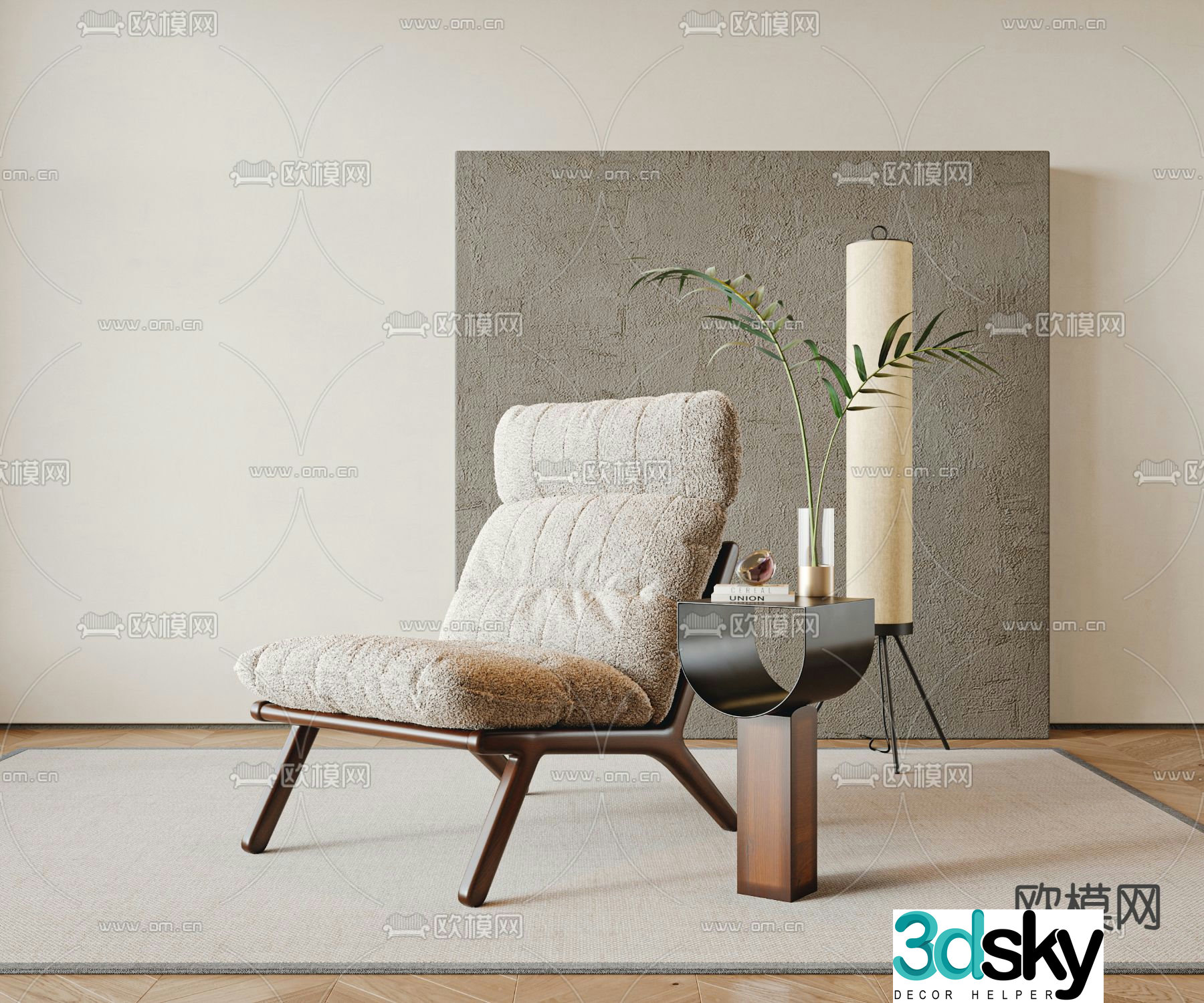 Medieval style chair leisure chair 3d model