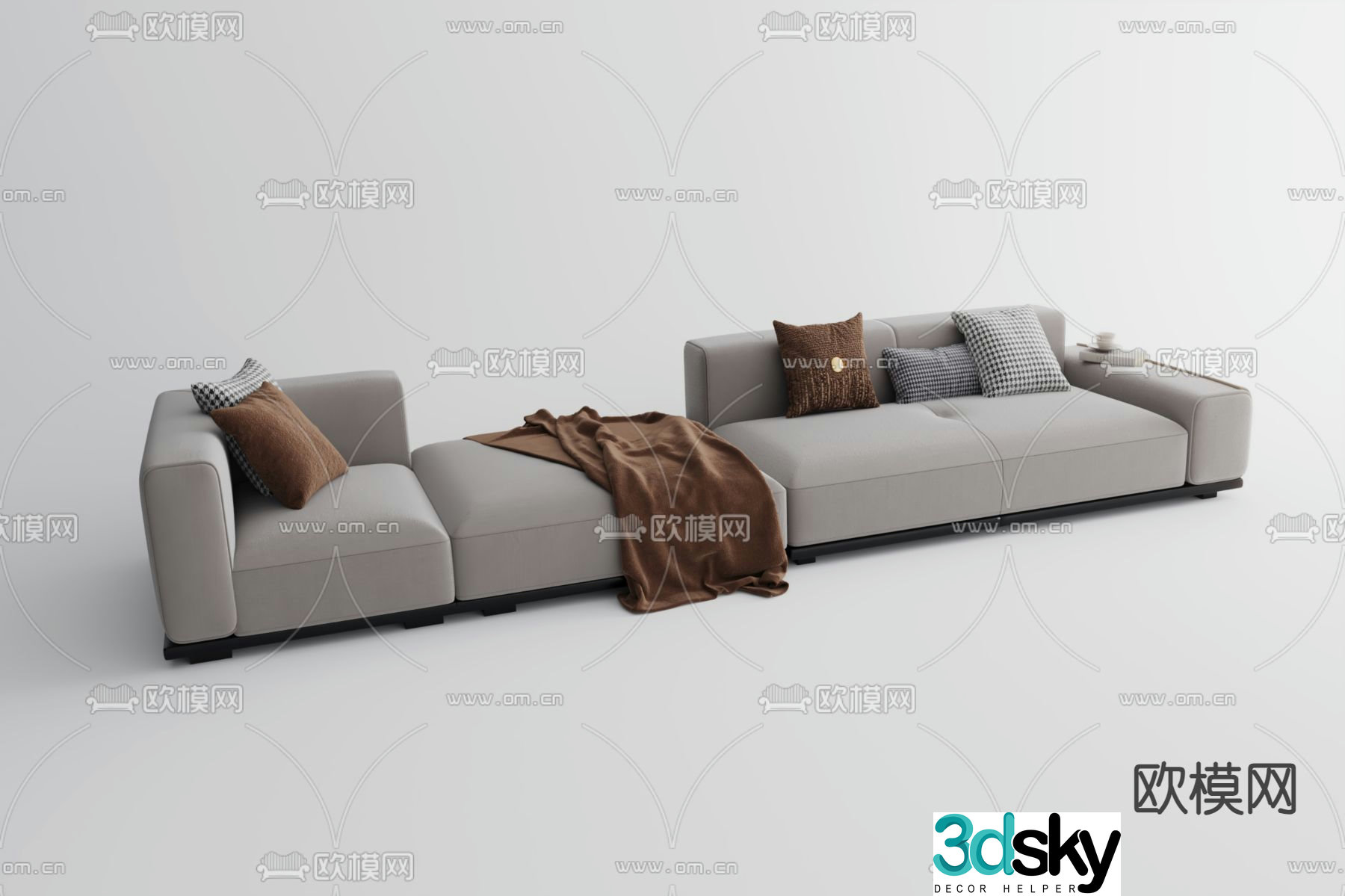 Multi-person sofa soft sofa 3d model