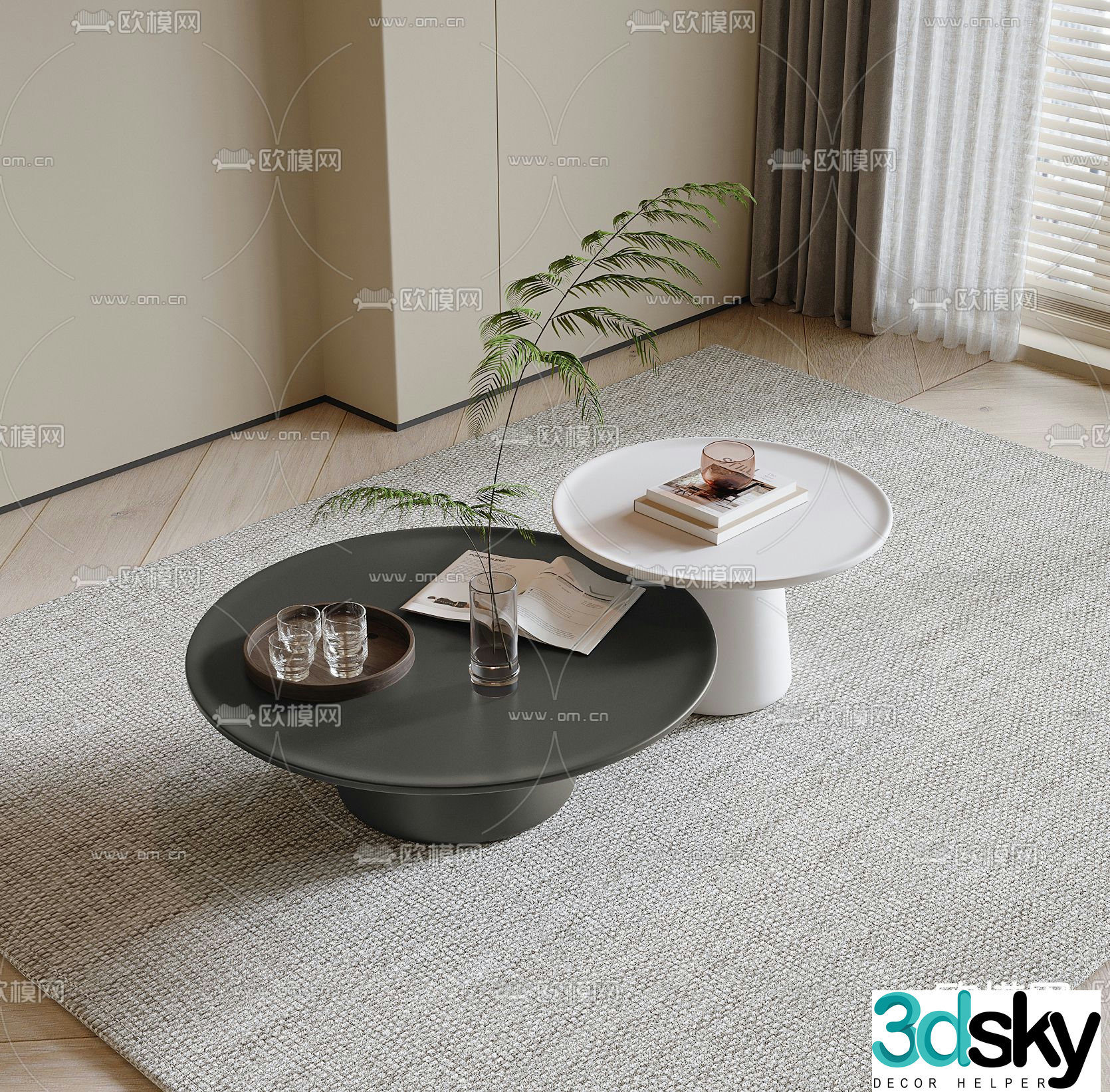 3D model of mother and child coffee table