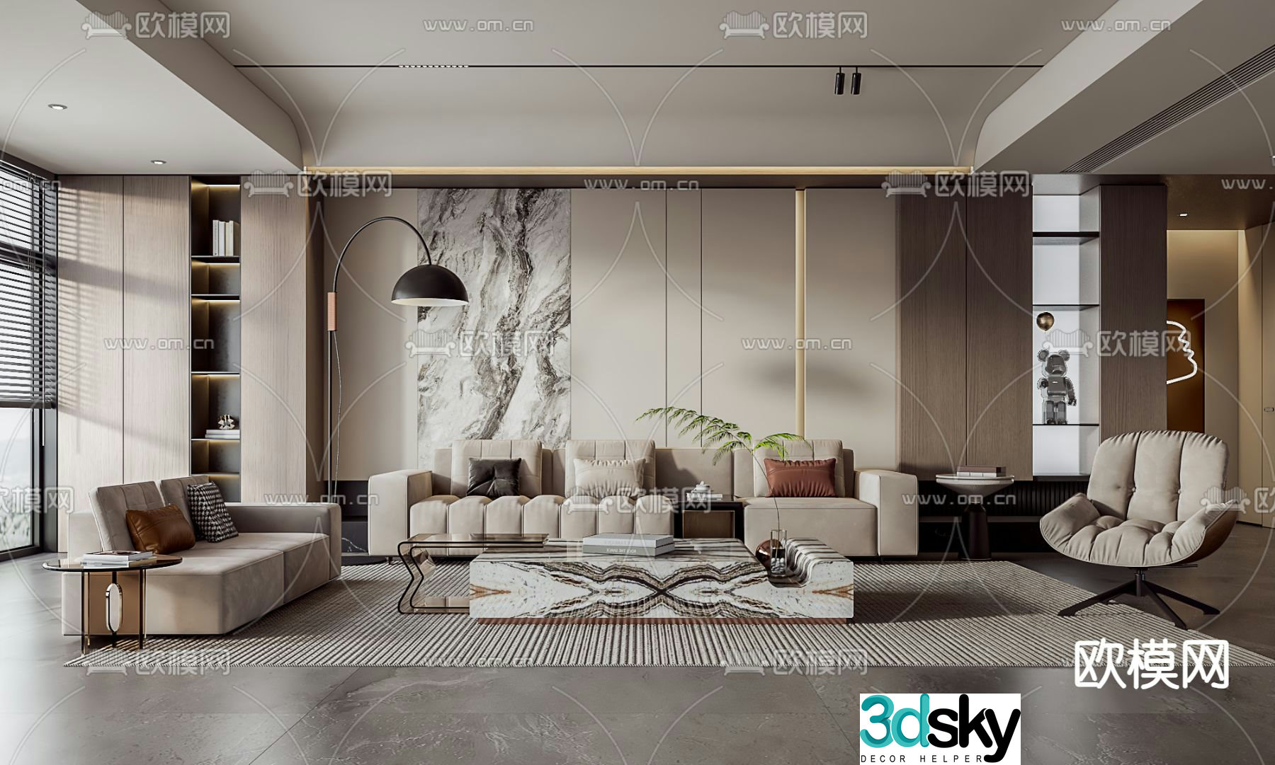 Modern living room 3d model