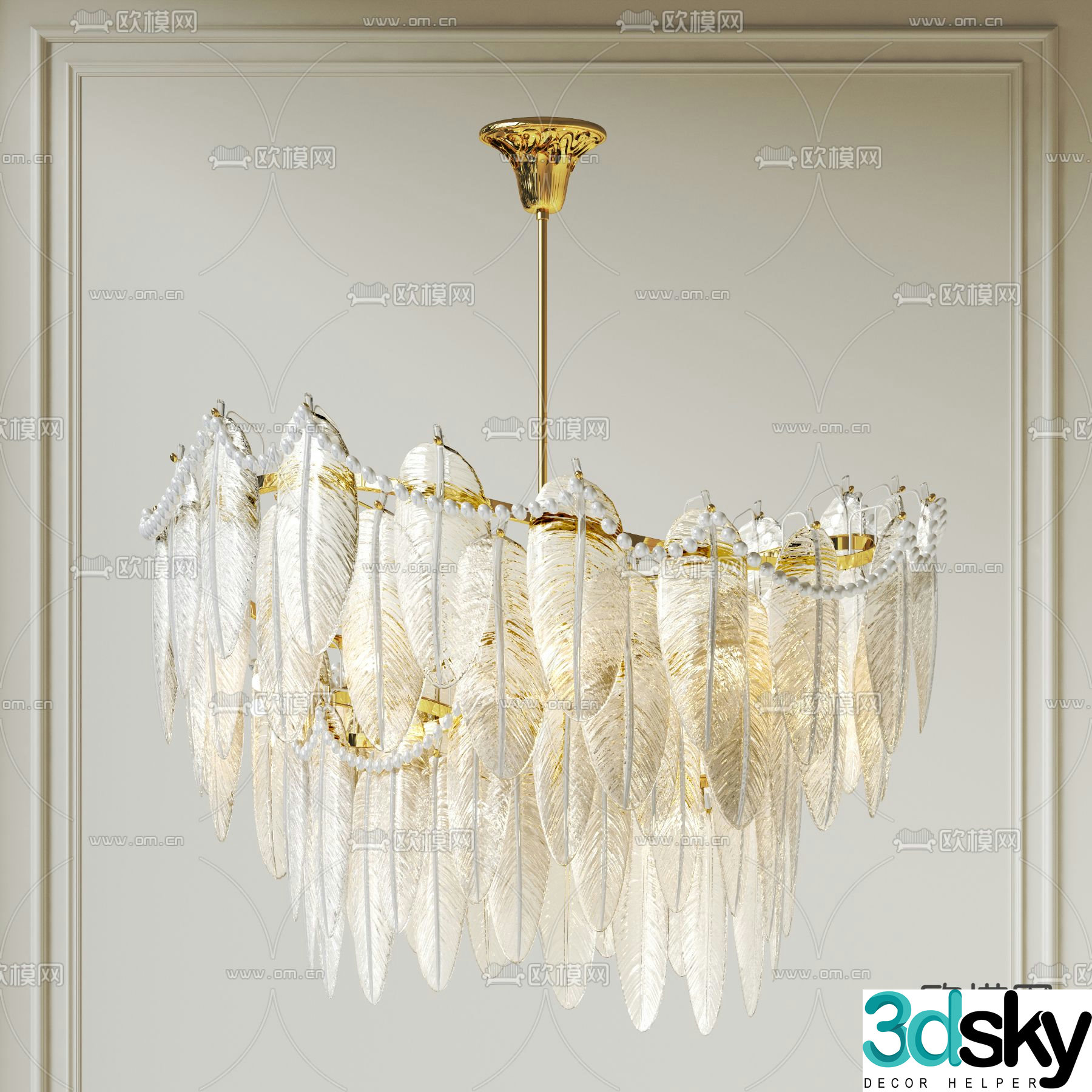 French chandelier crystal chandelier 3d model