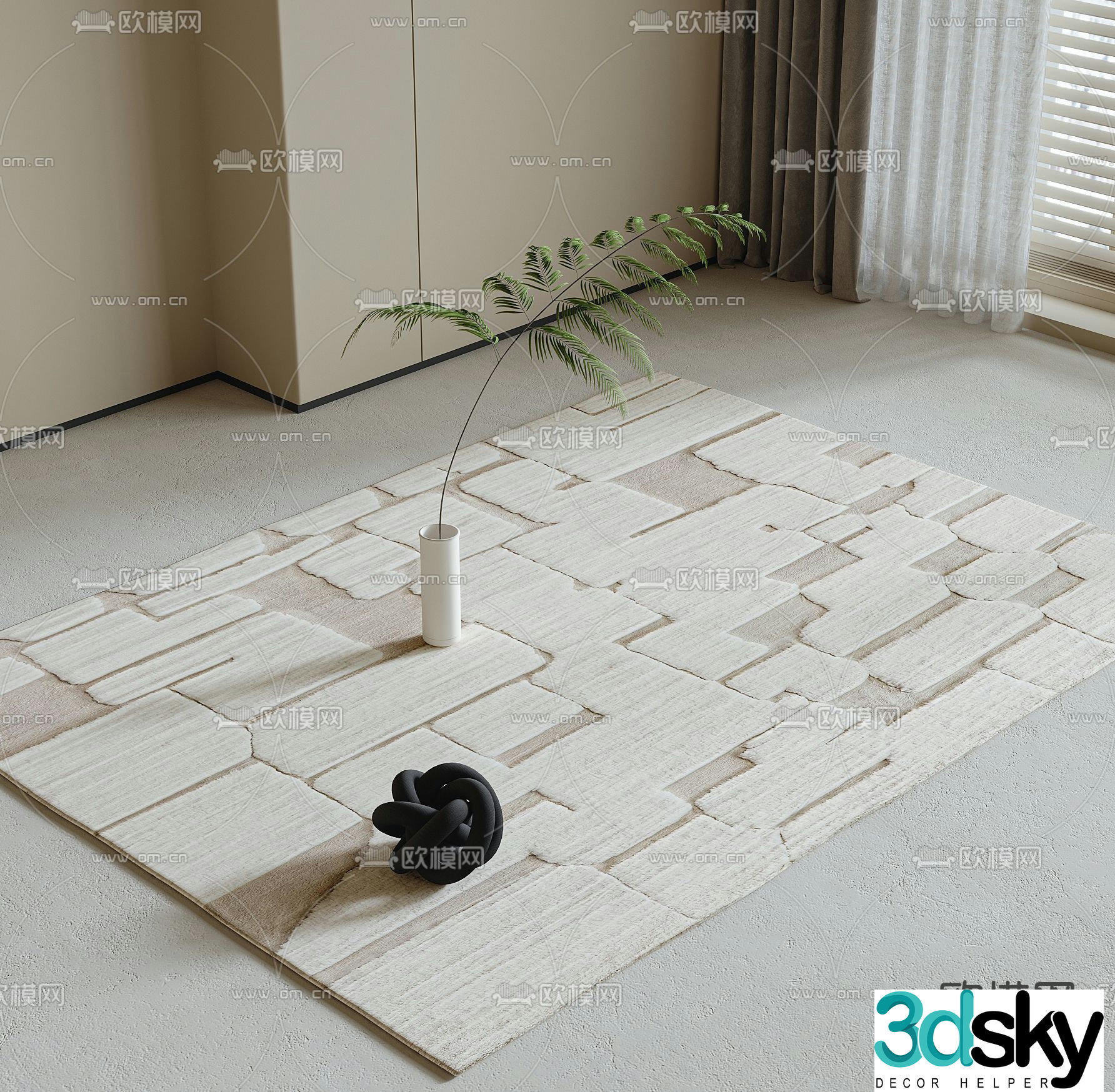 Square carpet 3d model