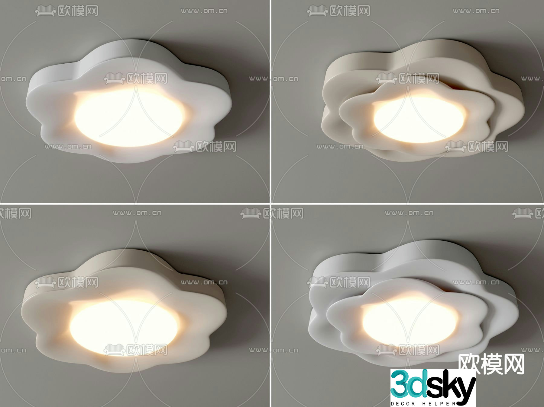 Flower ceiling light Bedroom light 3d model