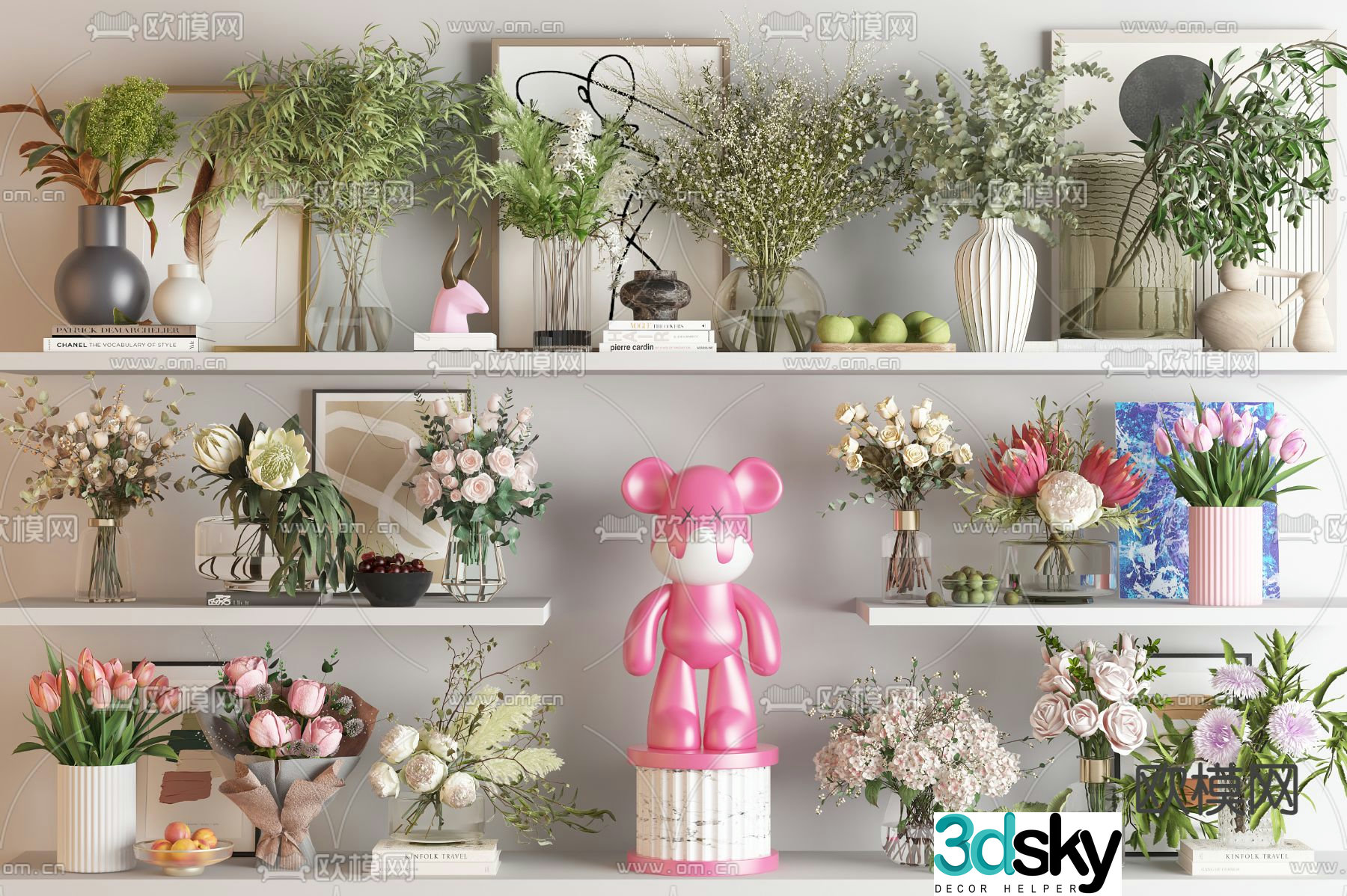 Vase Flower Art Flower Arrangement Flower 3D Model