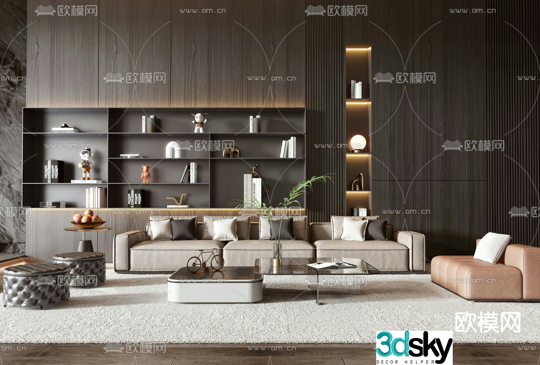 Modern sectional sofa 3d model