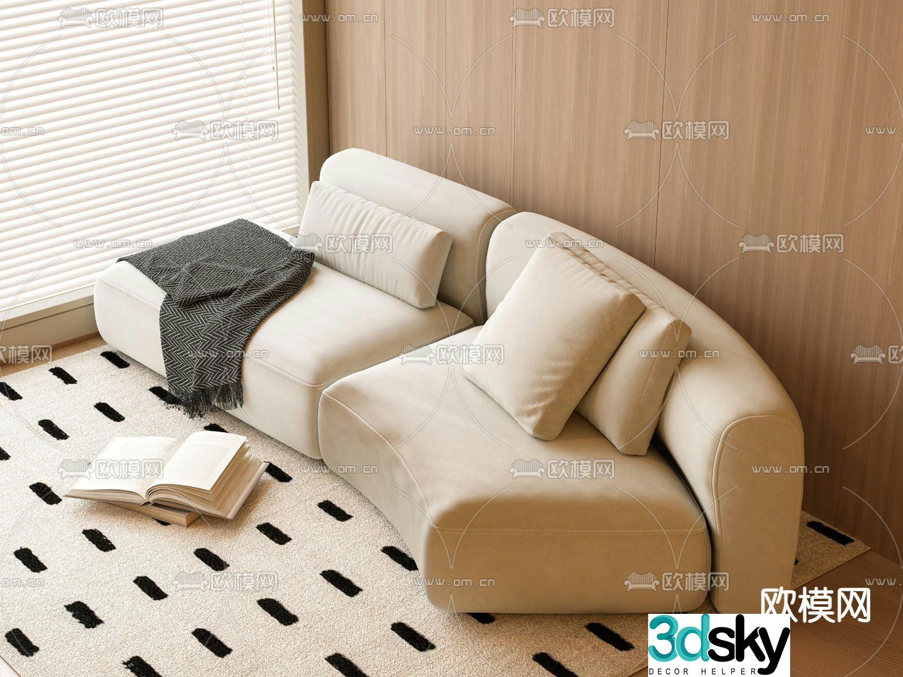 Special-shaped sofa curved sofa double sofa 3d model