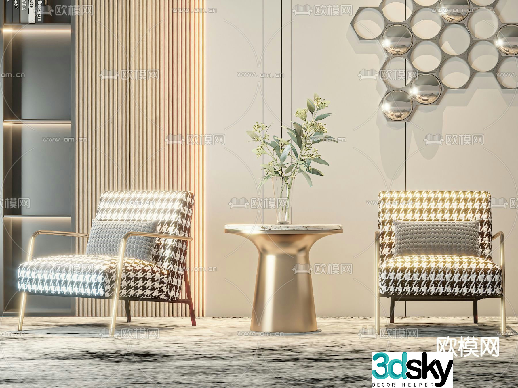 Modern sofa chair leisure chair 3d model