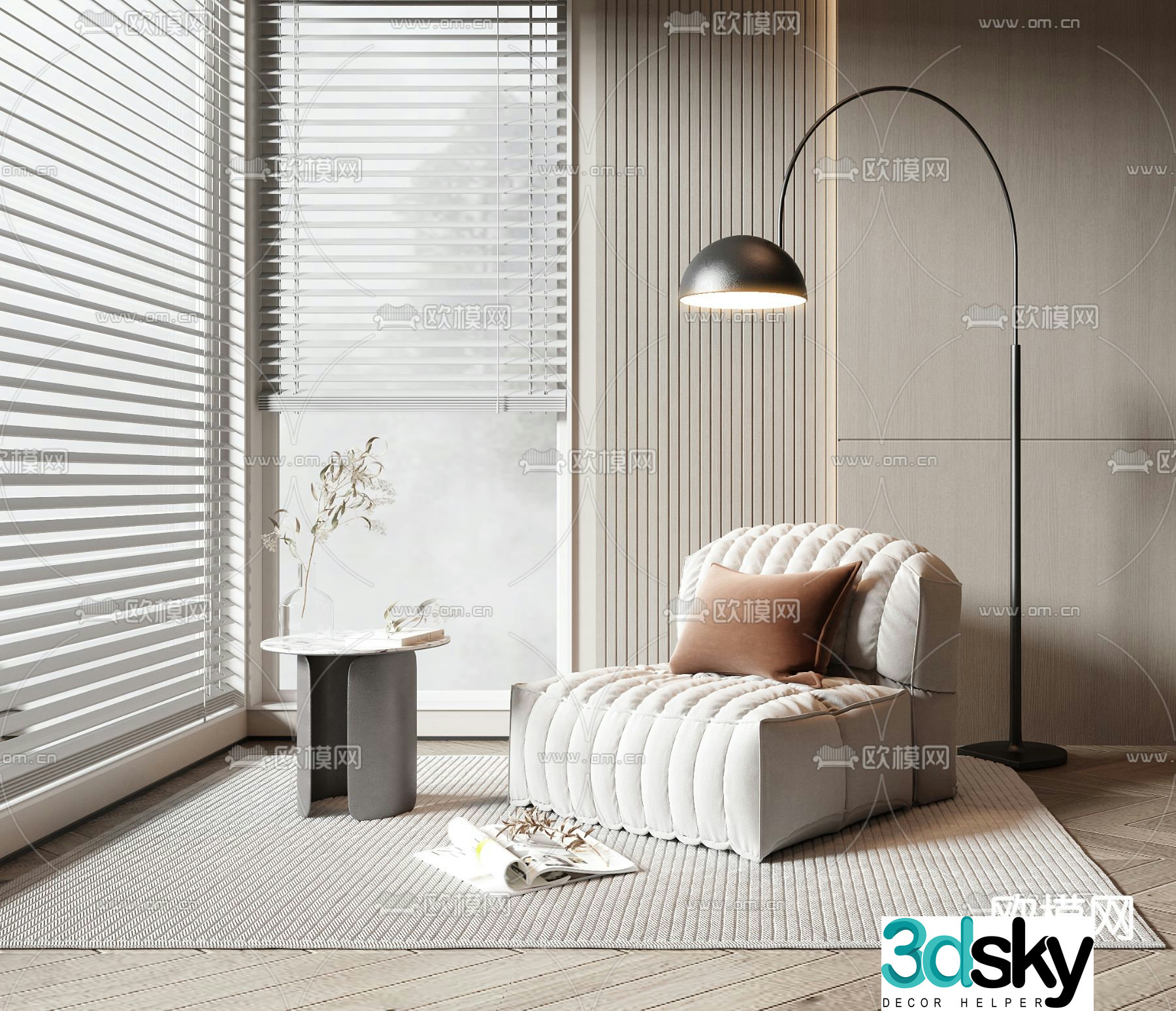 Single sofa leisure sofa 3d model