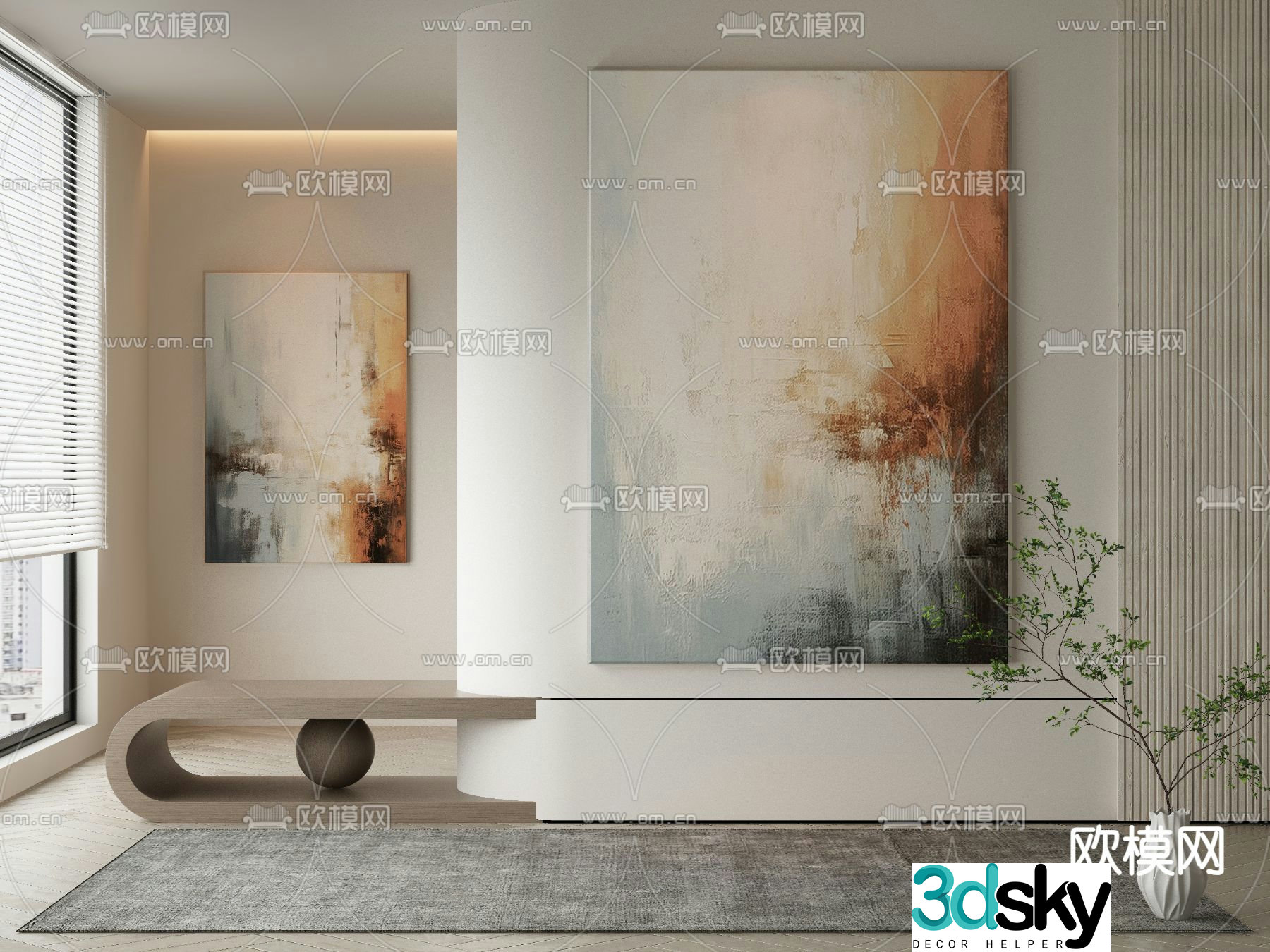 Texture painting Abstract painting Decorative painting 3d model