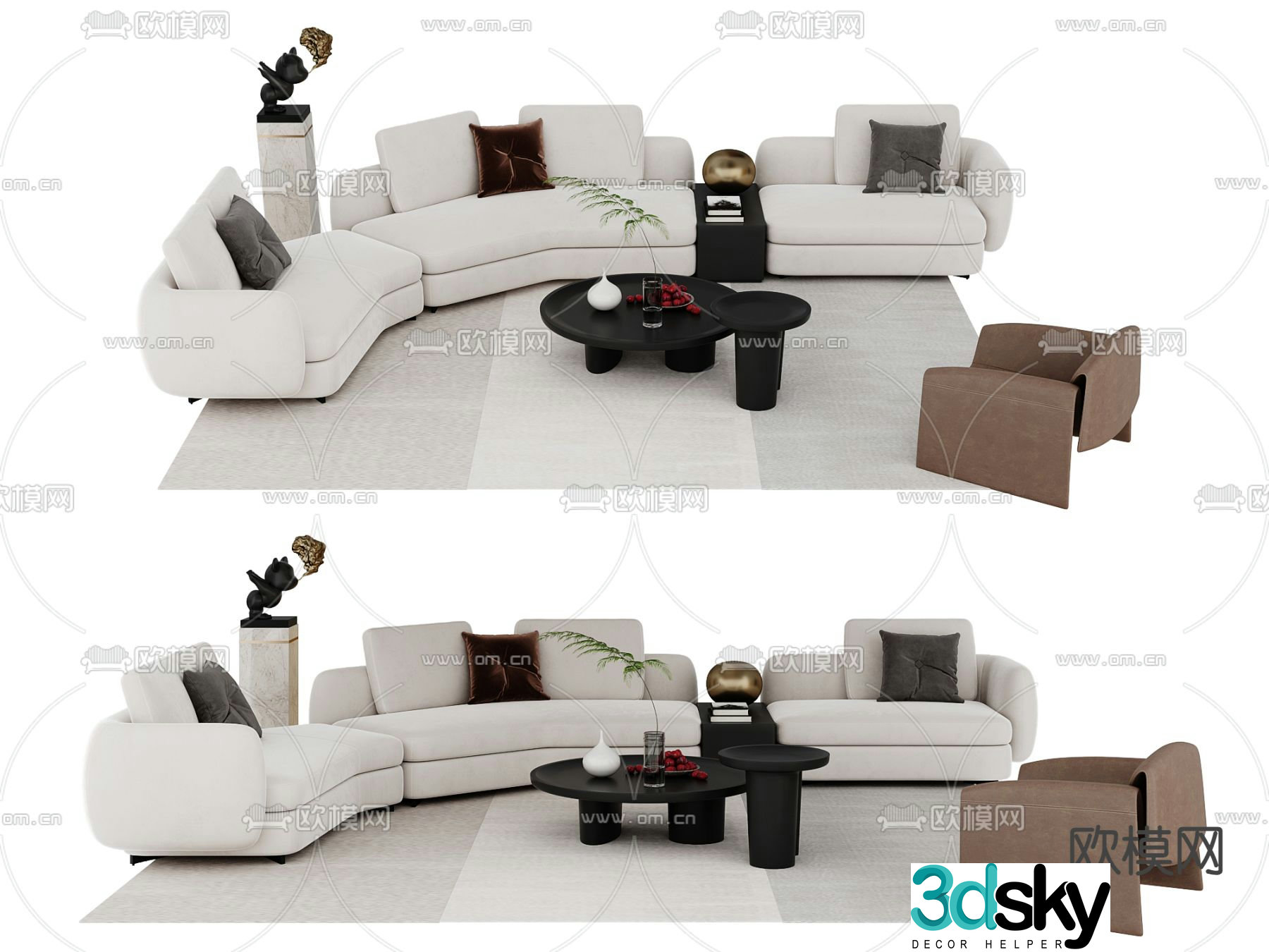 Modern sectional sofa 3d model