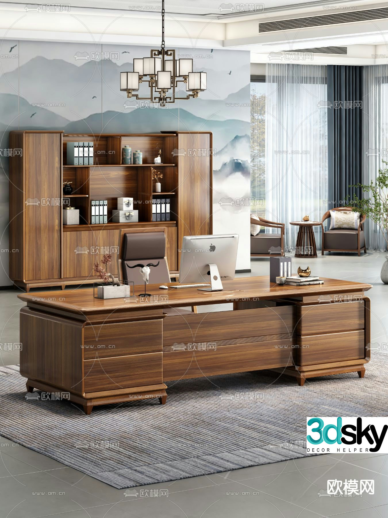 Desk desk desk boss desk 3d model