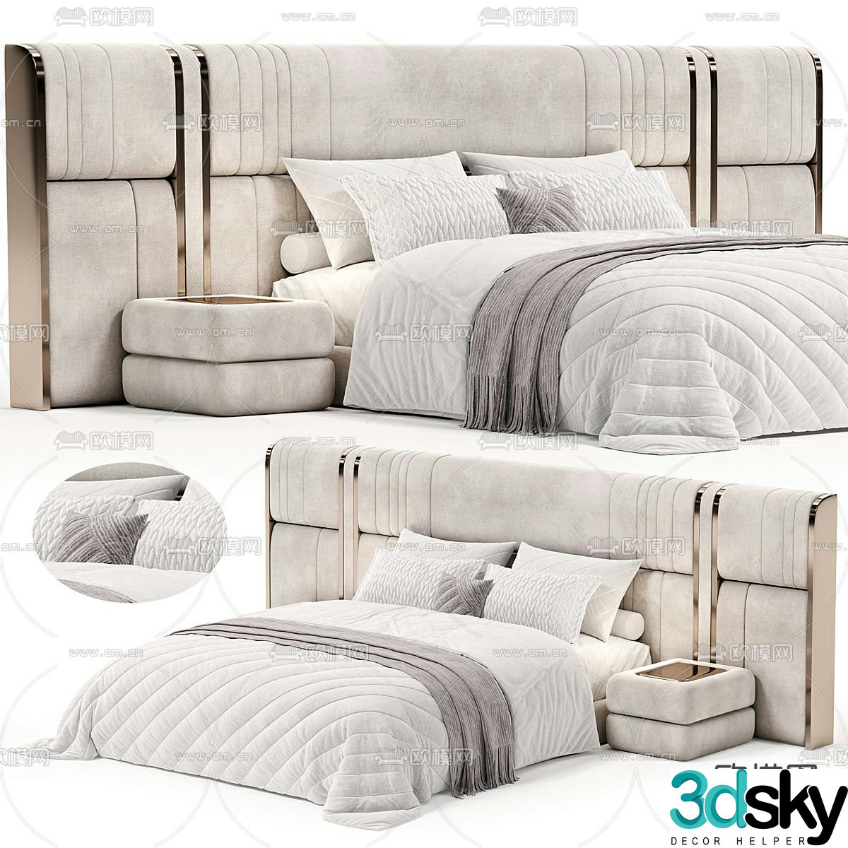 Nova XL double bed 3d model