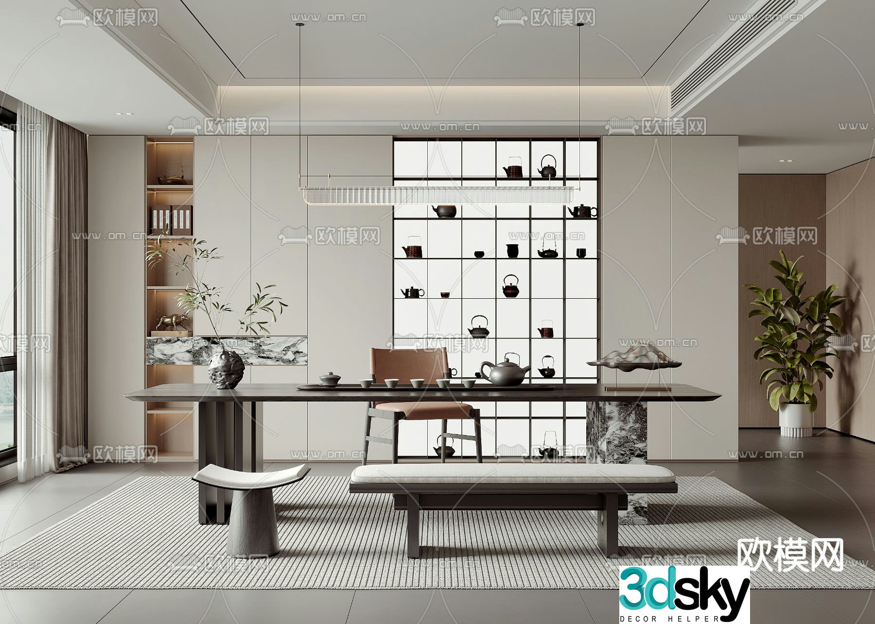 Modern tea room 3d model