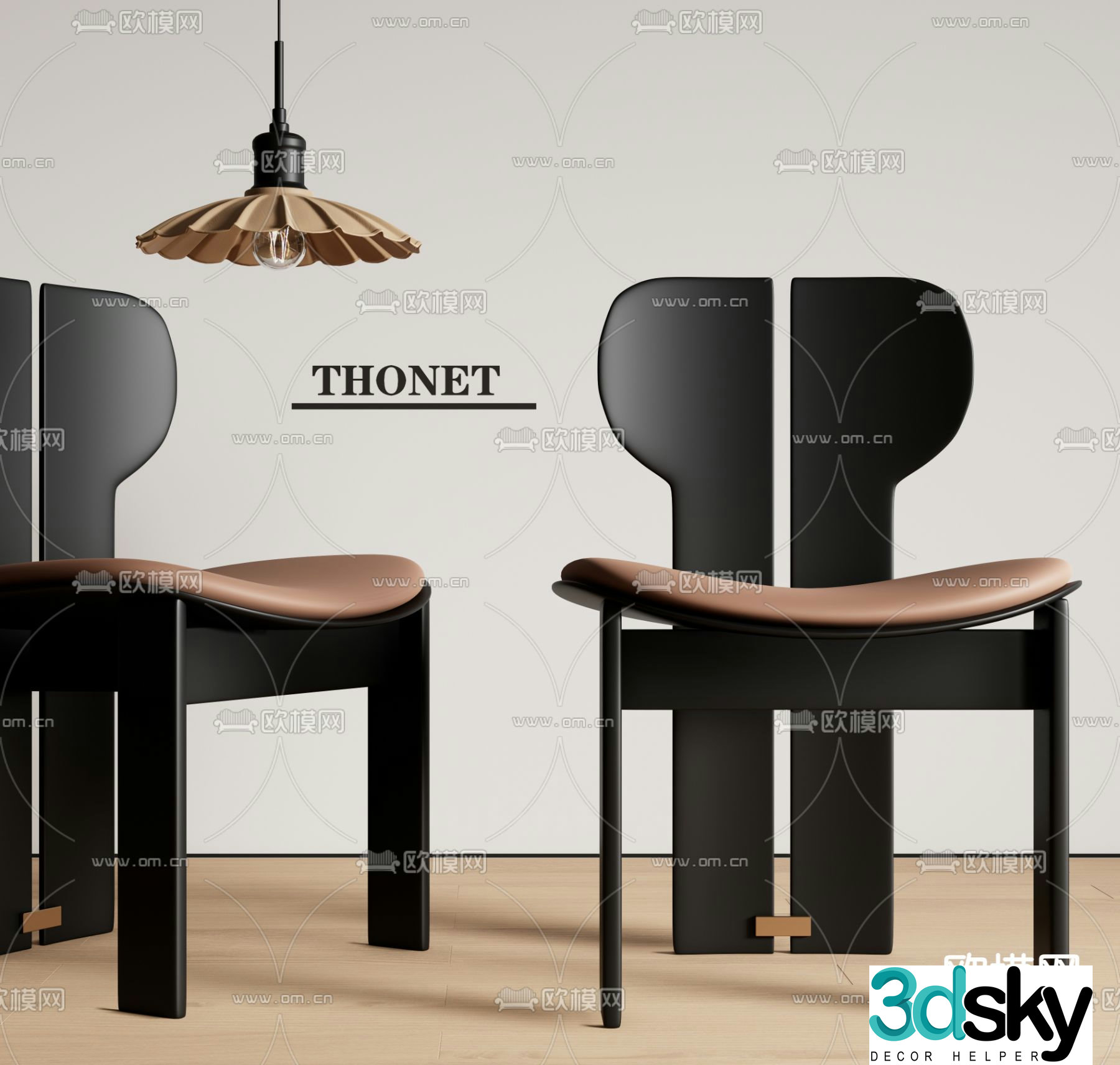 THONET chair dining chair 3d model