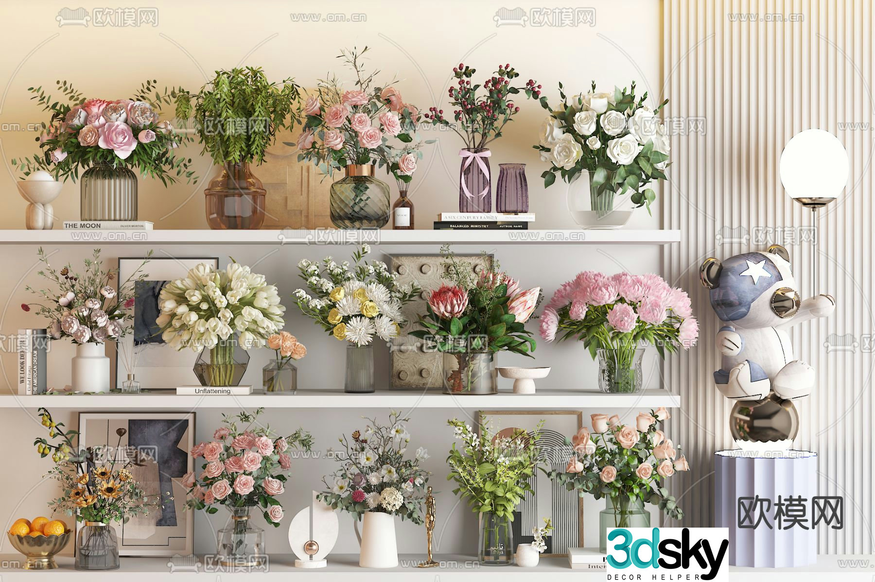 Vase Flower Art Flower Arrangement Flower 3D Model