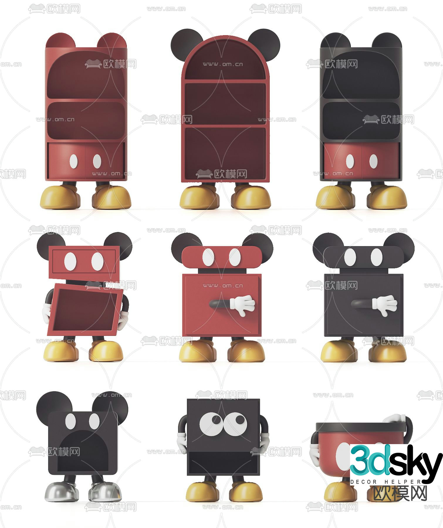 Children’s Cabinet Mickey Cabinet Cartoon Cabinet 3D model