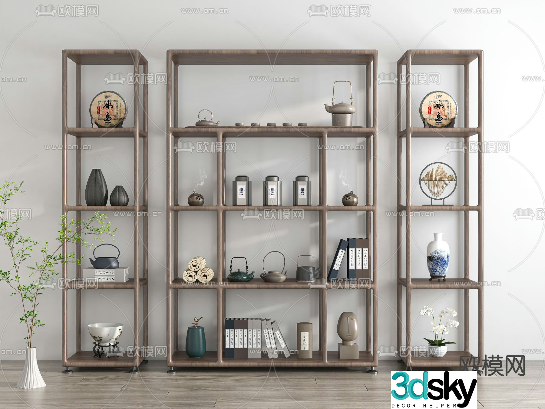Bogu Shelf New Chinese style storage rack Display rack 3D model