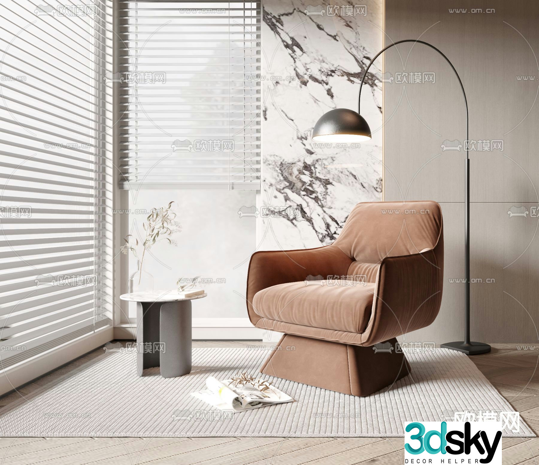 Single sofa leisure sofa 3d model
