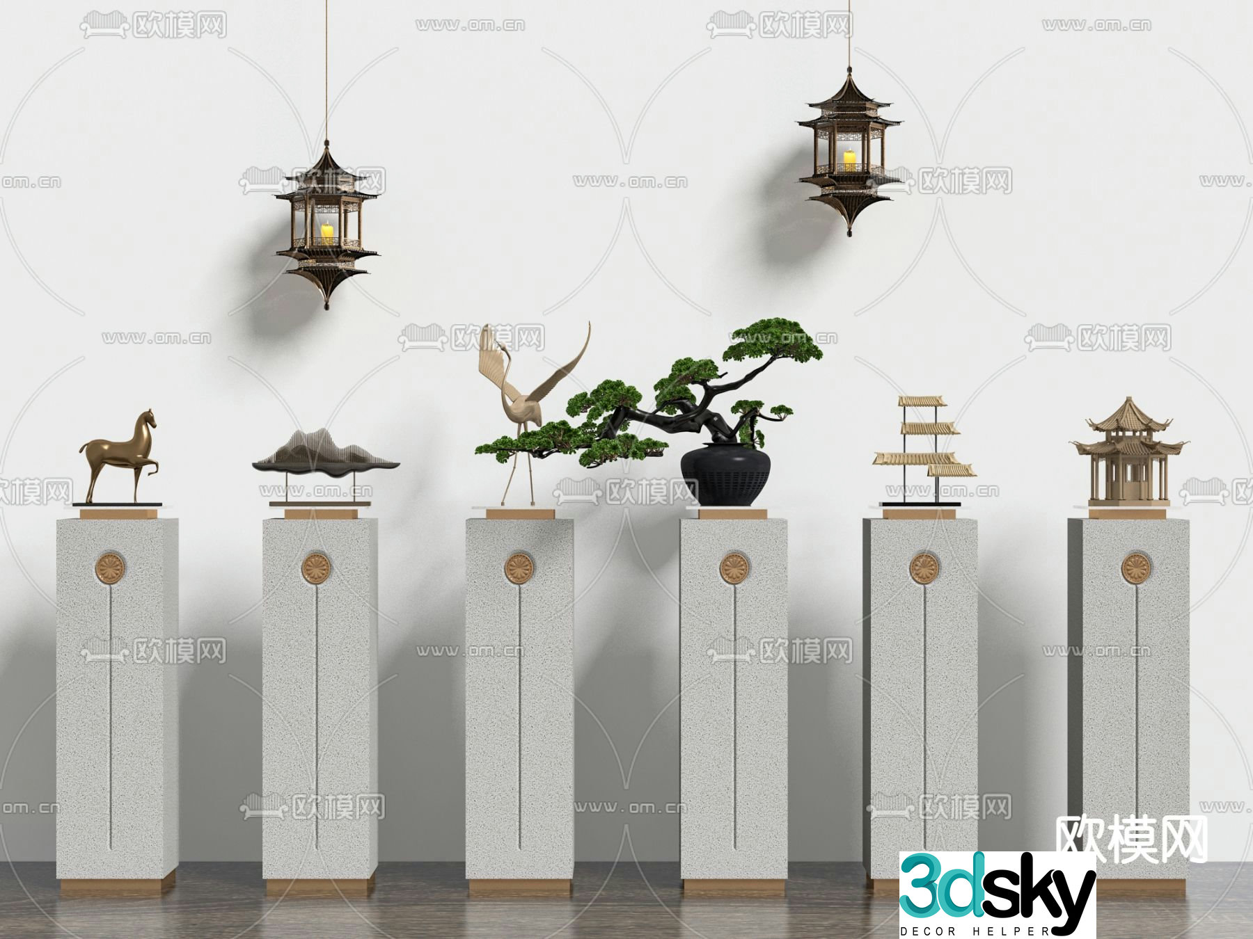 New Chinese style decorations ornaments crafts 3d model