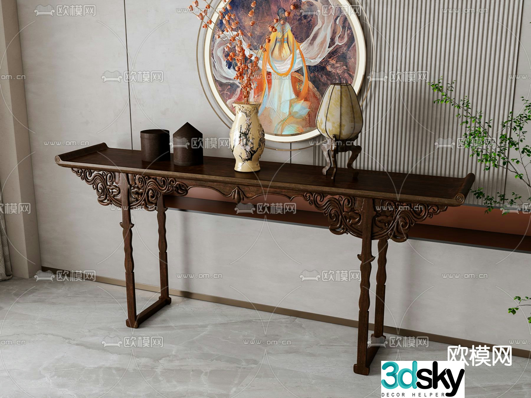 New Chinese style Duanjingdai 3D model