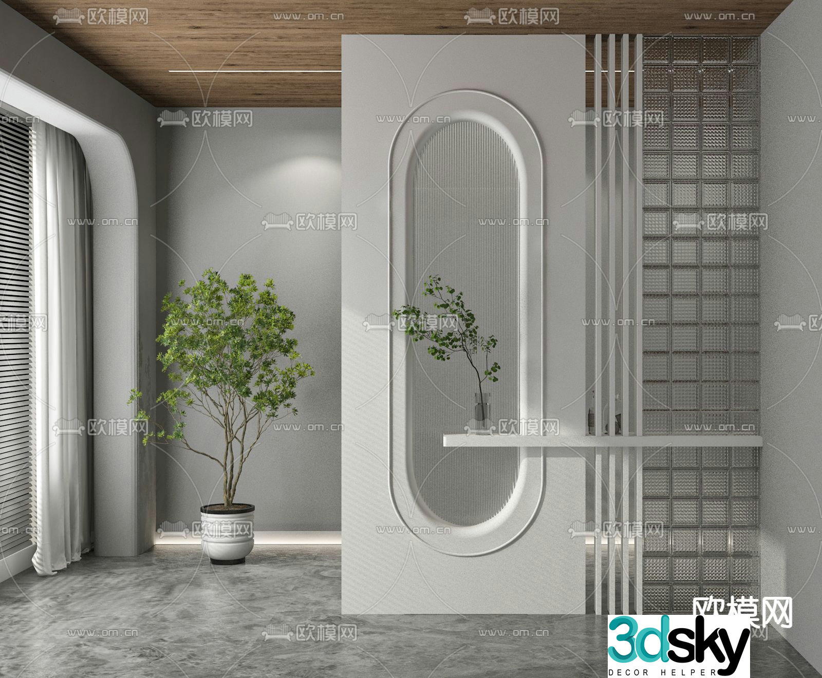 Entrance partition screen 3d model