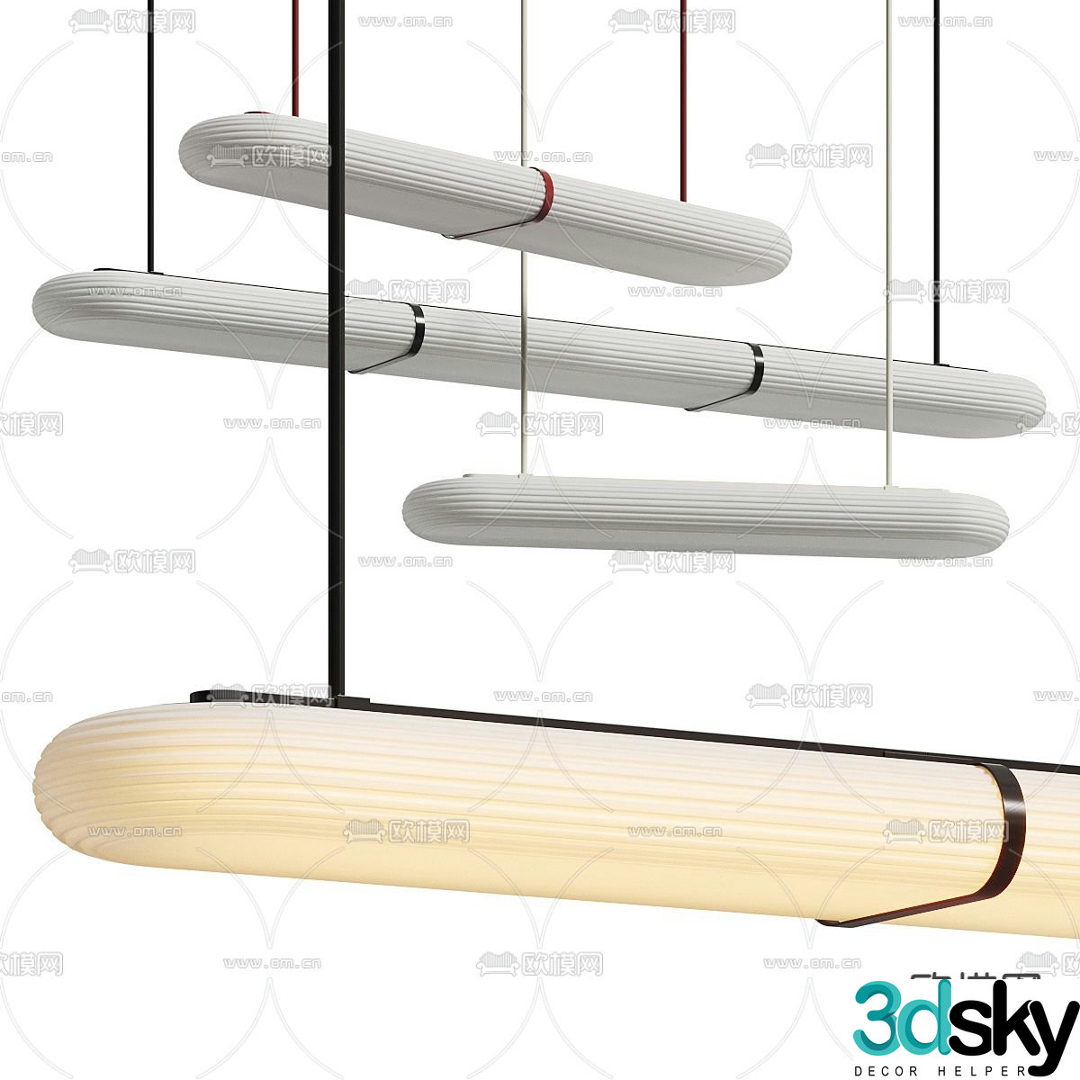Strip chandelier bar chandelier 3d model