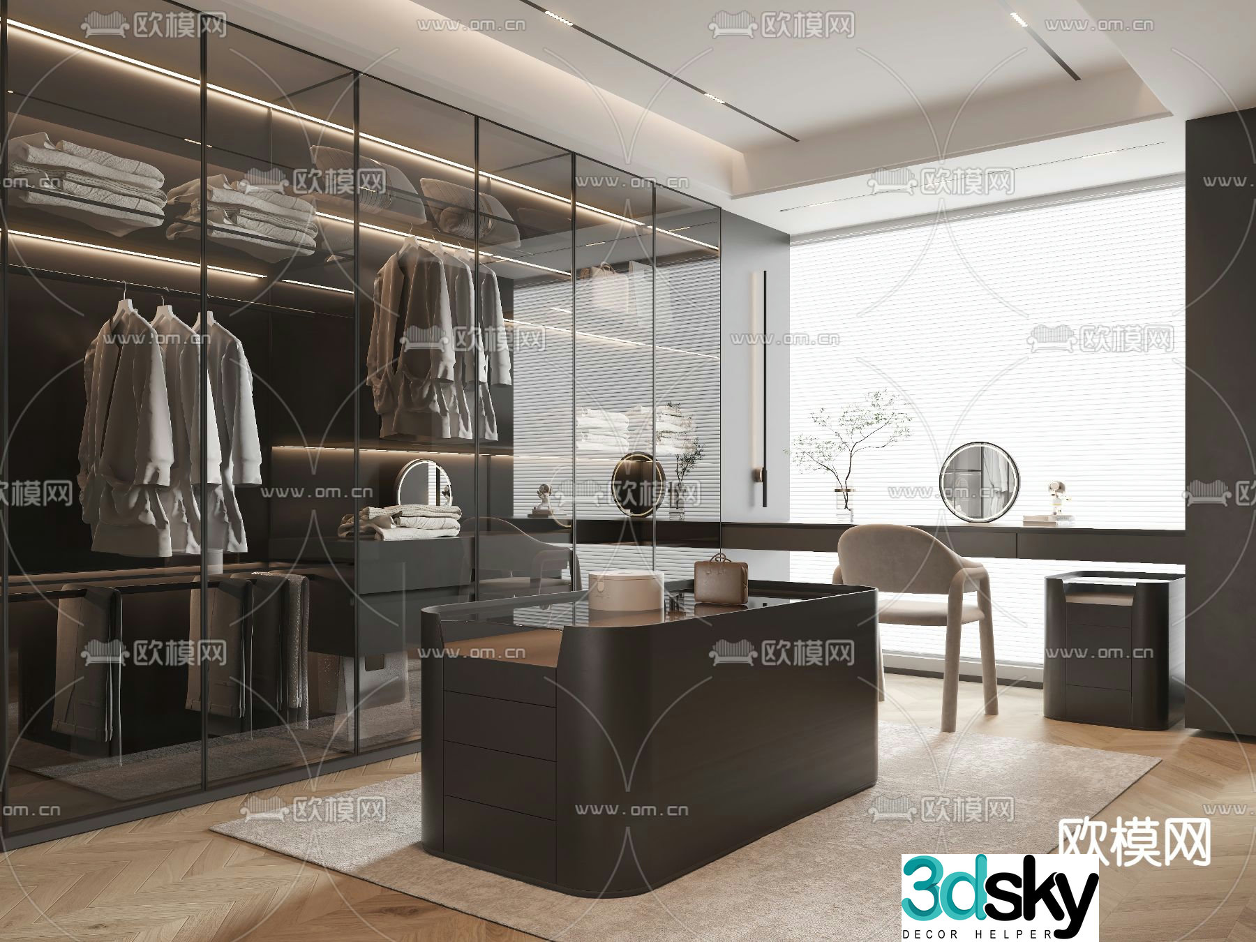 Modern cloakroom 3d model